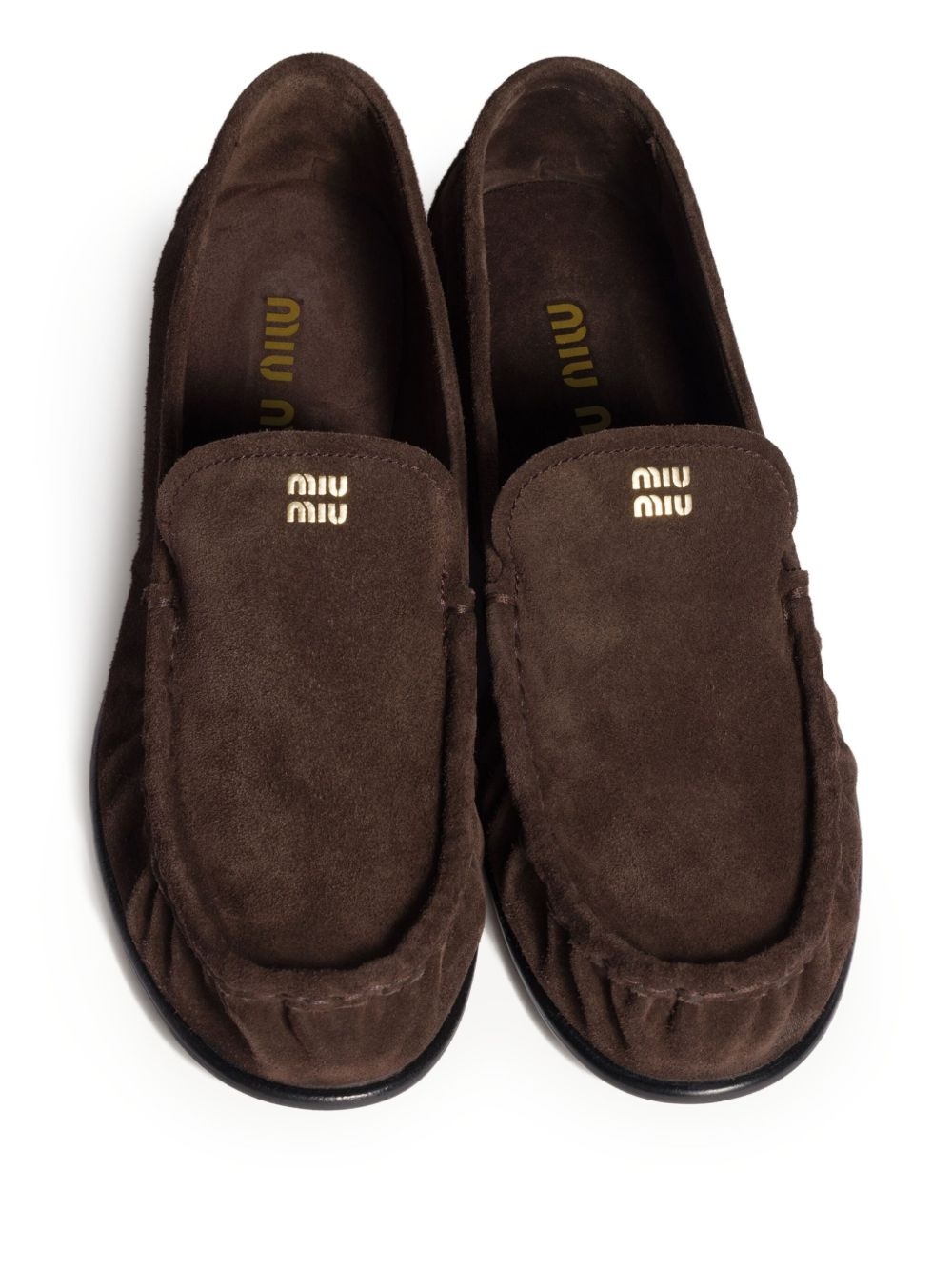 logo-print suede loafers - 5