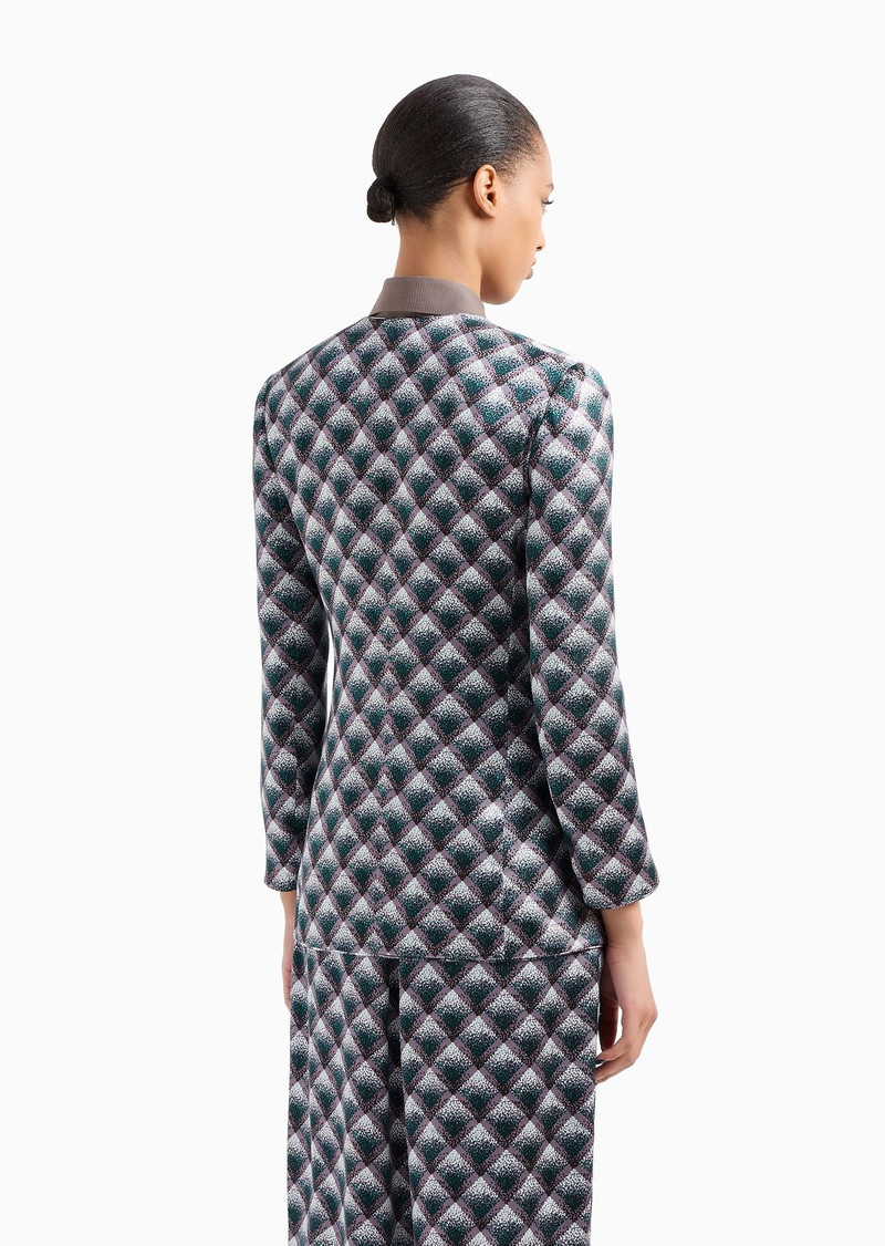 Single-breasted jacket in gradient print silk faille 3