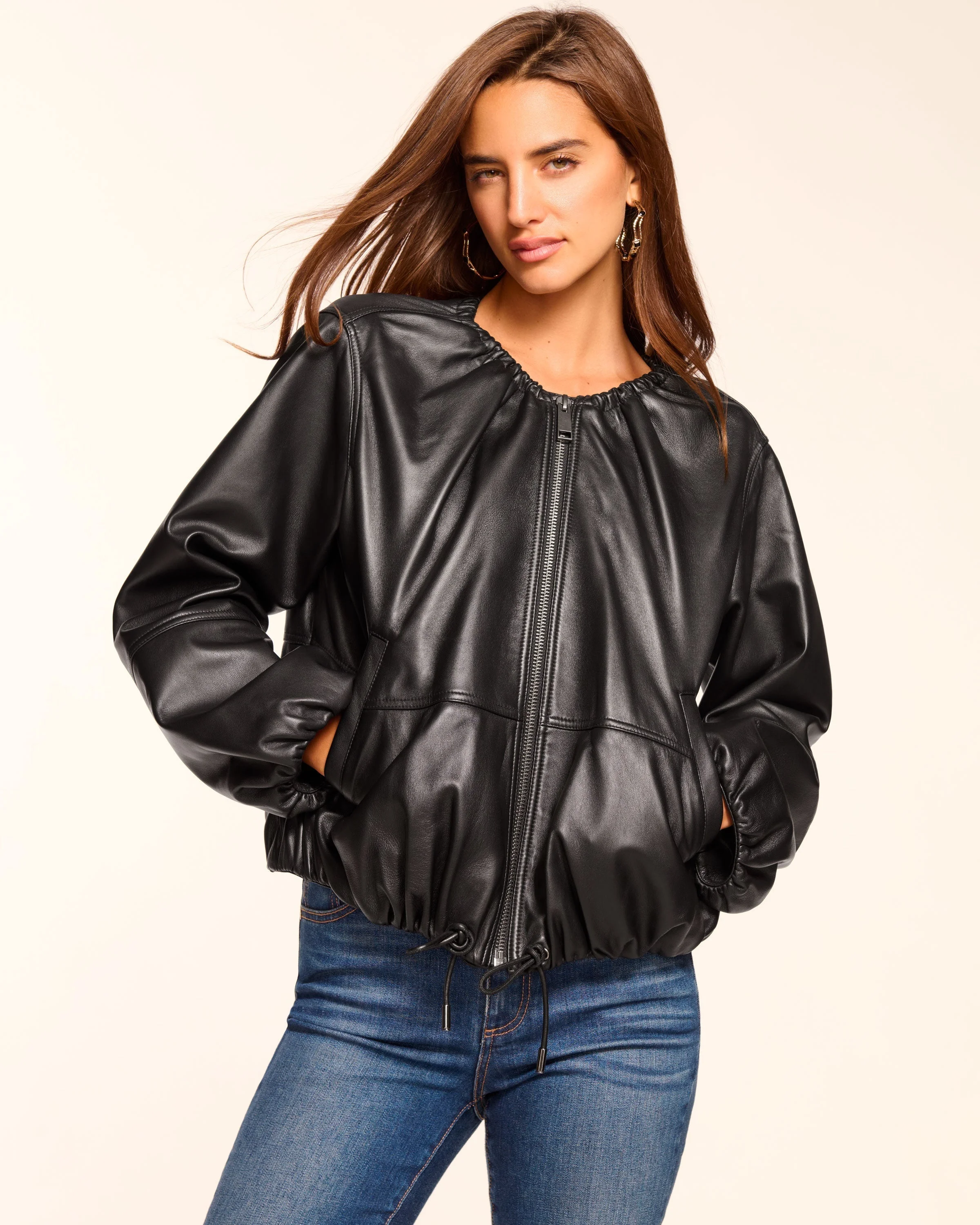 Priscilla Leather Bomber Jacket - 1