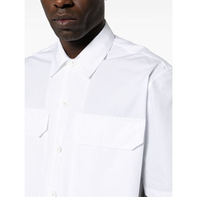 White short-sleeve cotton shirt - 5