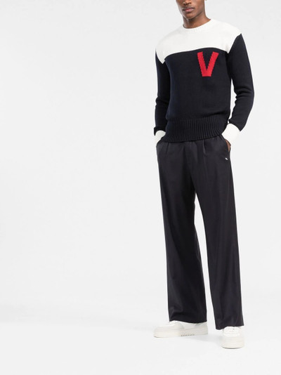 Valentino monogram-intarsia knitted jumper outlook