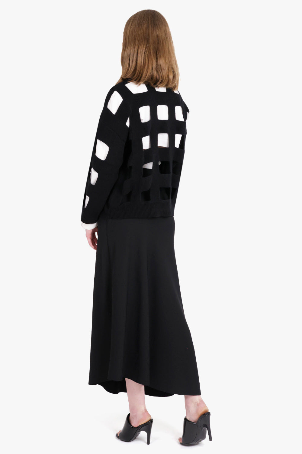 VALENTINO CUT OUT DETAIL WOOL JUMPER | NERO - 3