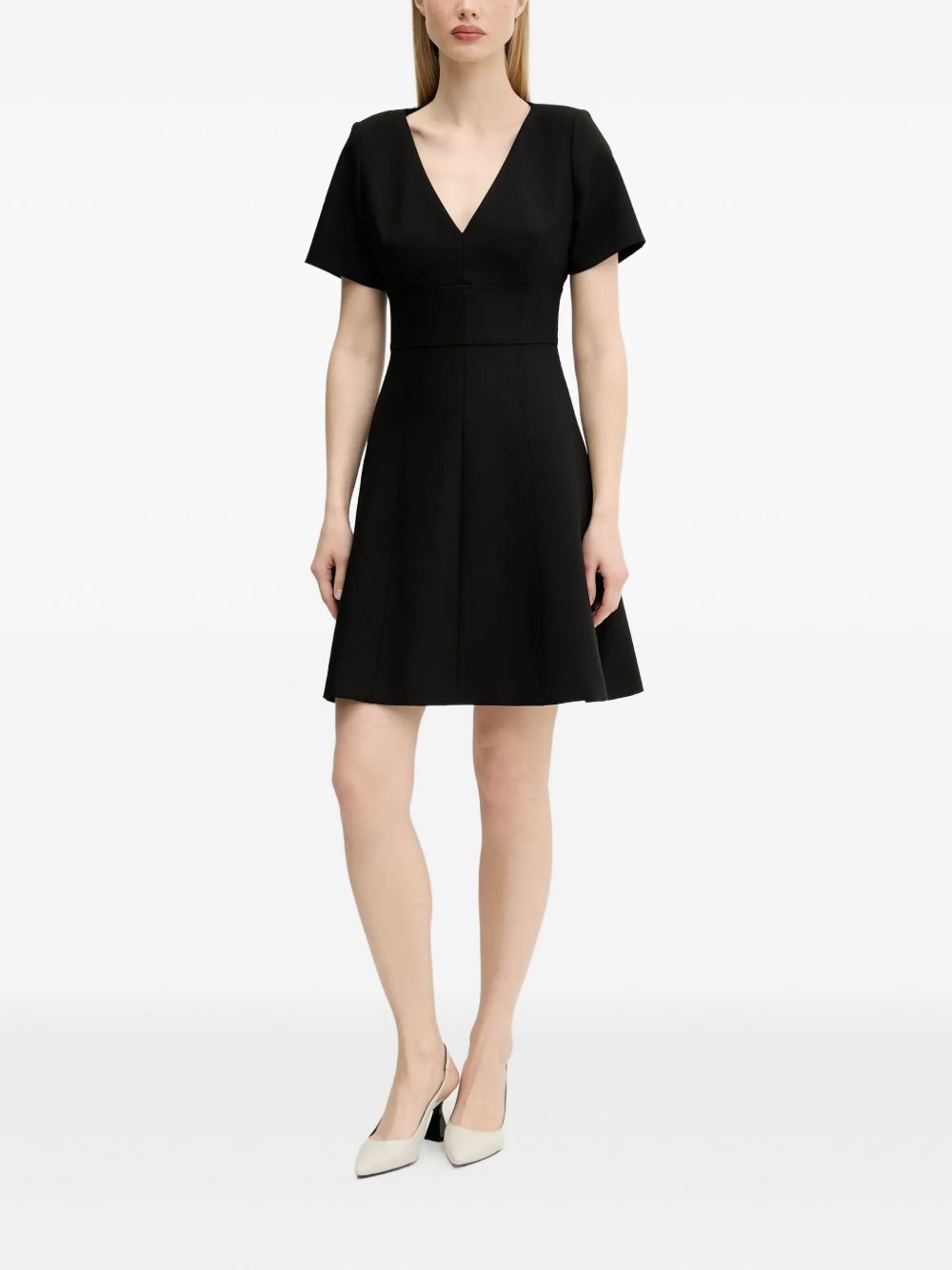 V-neck short-sleeve mini dress - 2