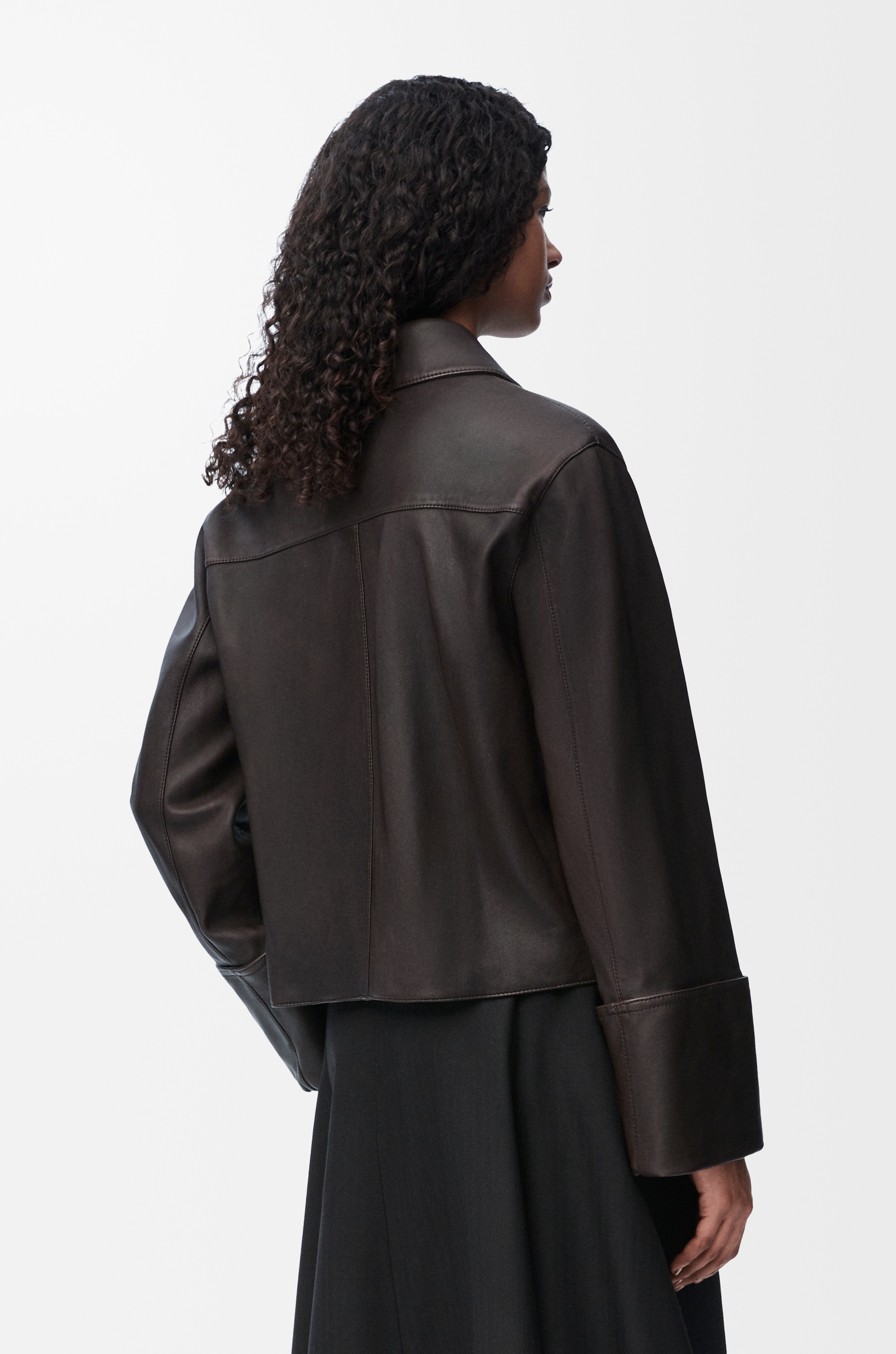 Turn-up jacket in nappa lambskin - 4