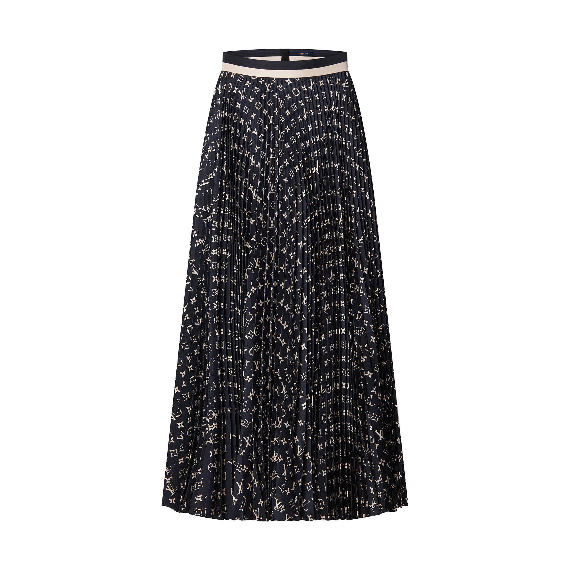 Stripe Accent Monogram Pleated Skirt - 1