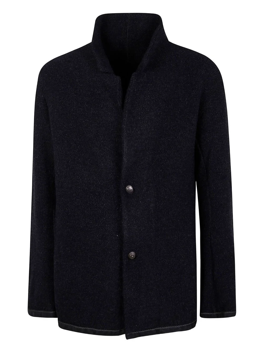 textured button-front blazer - 1