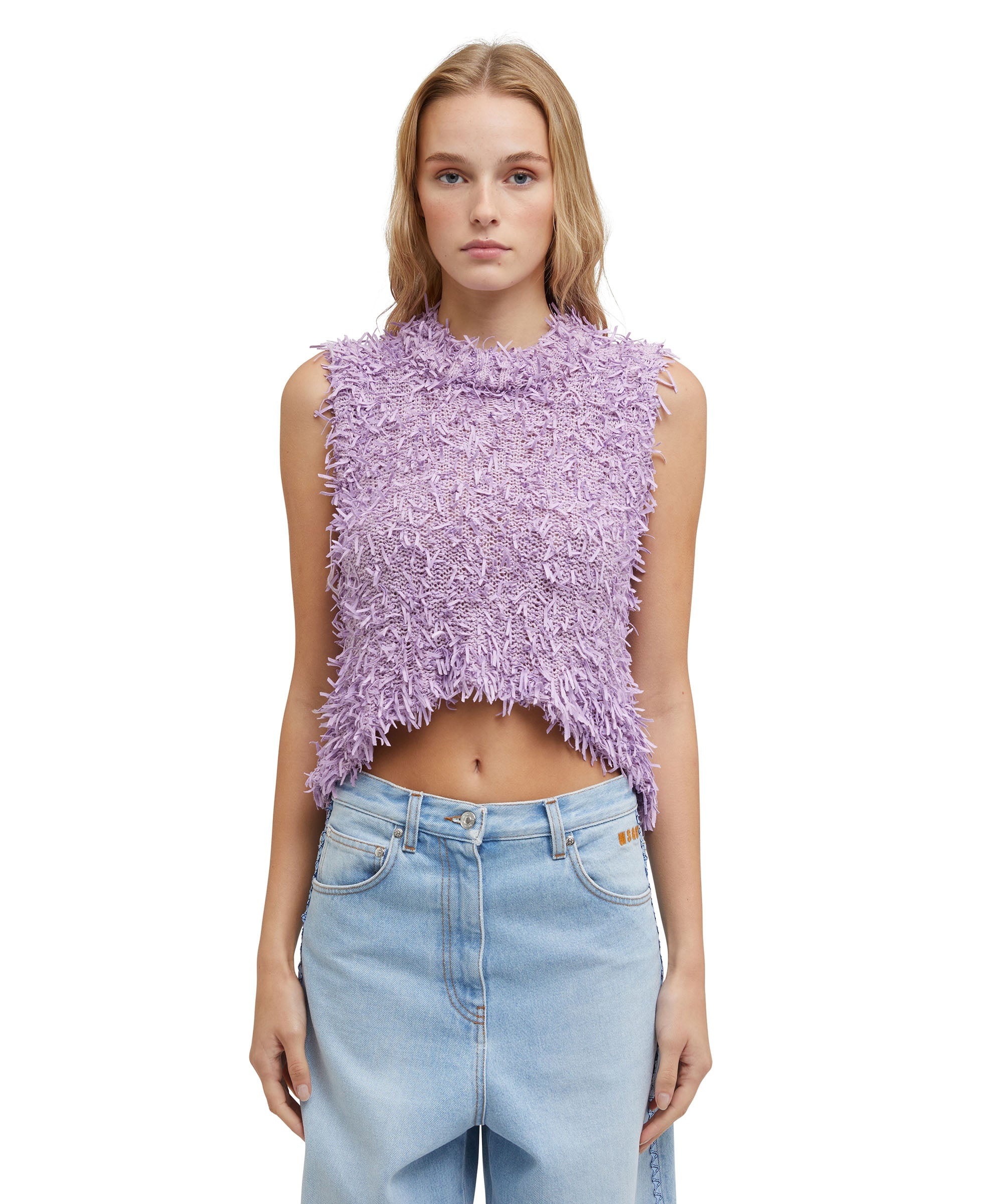 Cotton ribbon sleeveless top - 2