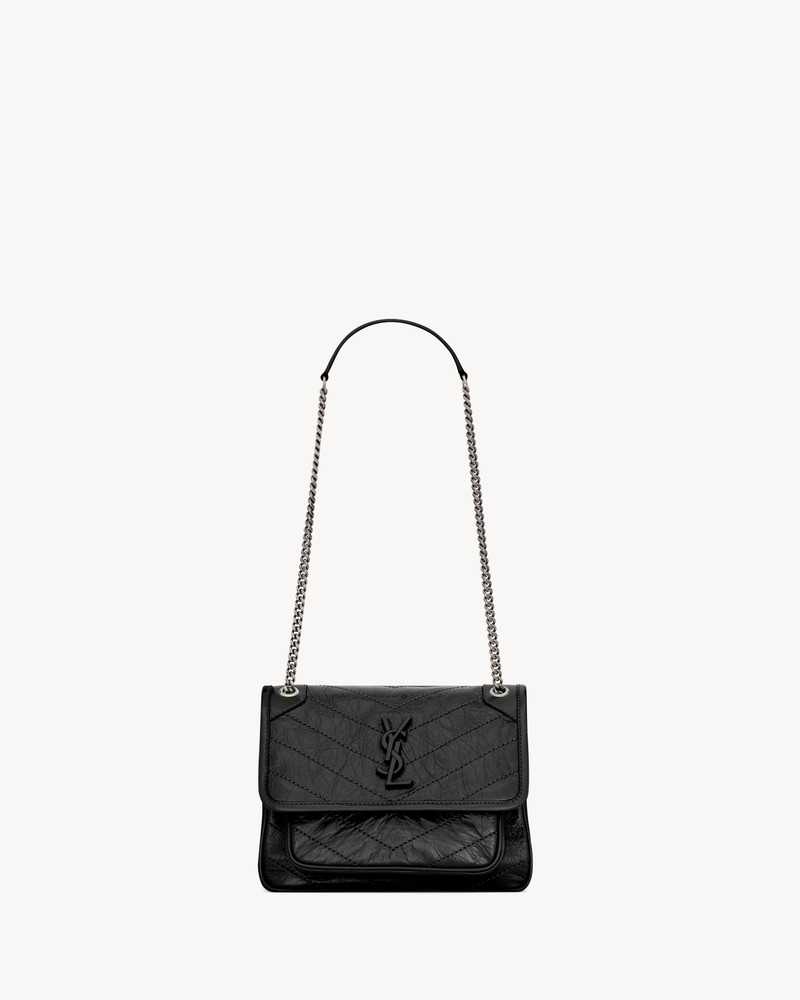 Niky mini quilted 주름을 잡은 가죽 어깨 가방 1