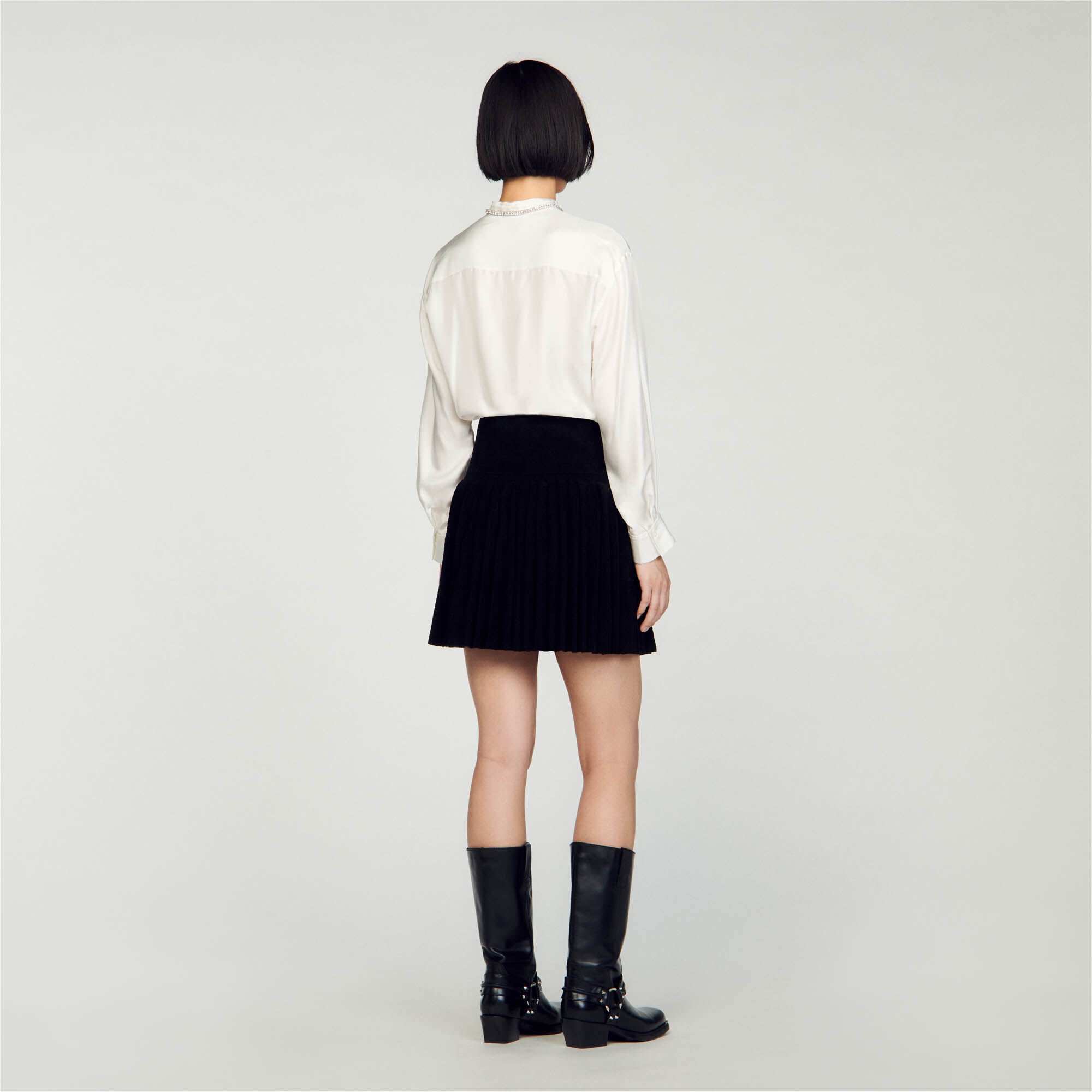 SHORT VELVET KNIT SKIRT - 6