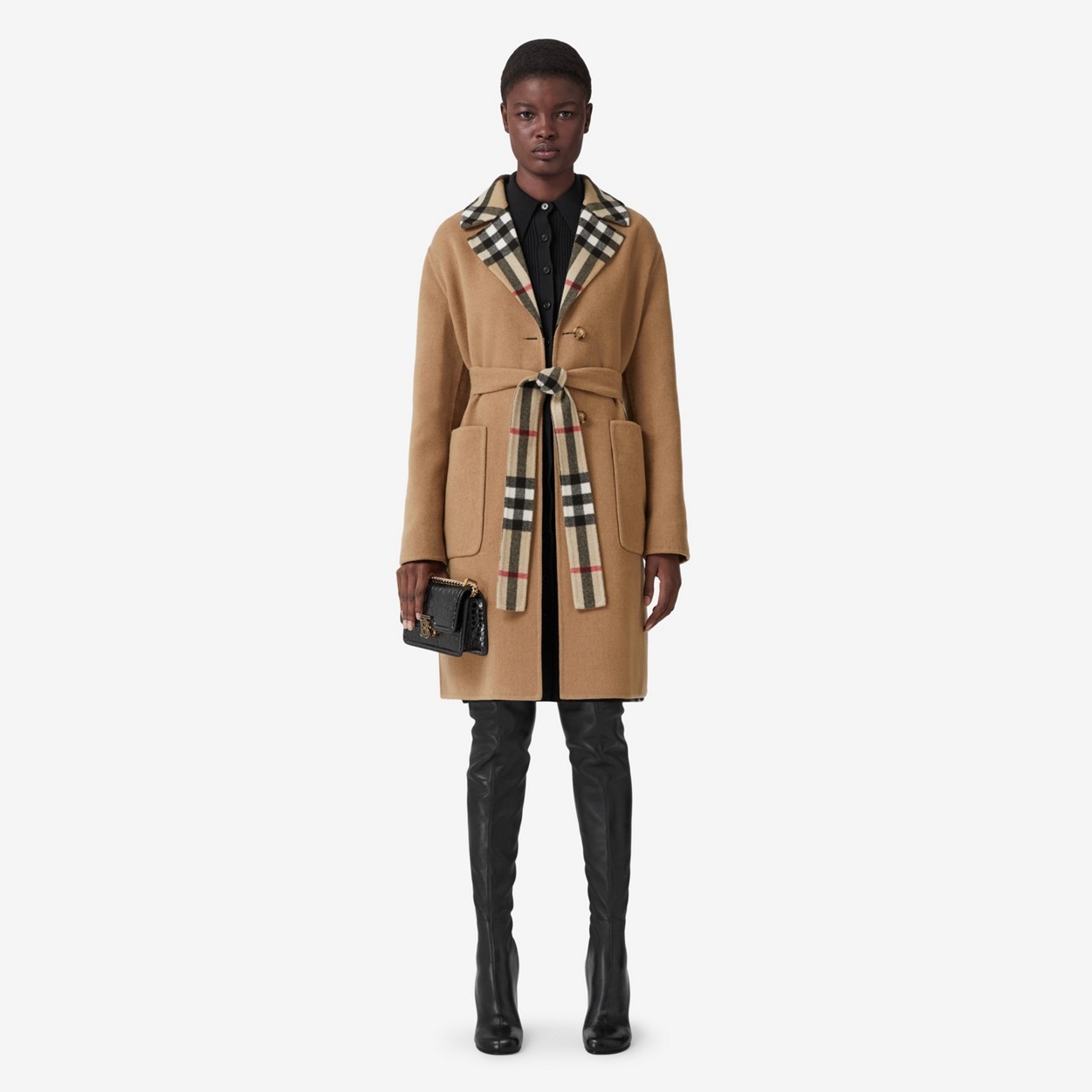 Reversible Check Wool Coat - 3