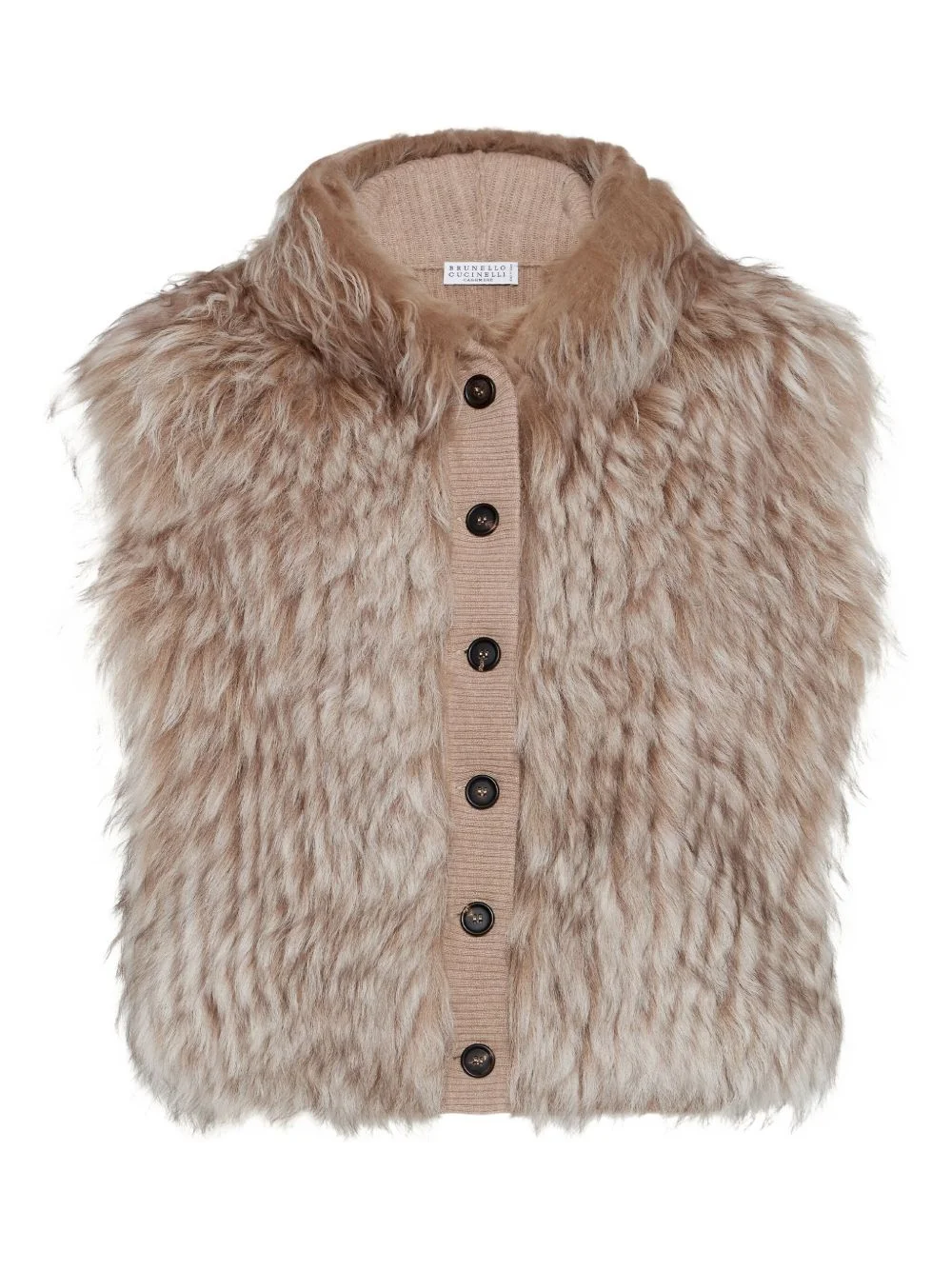 shearling button gilet - 1