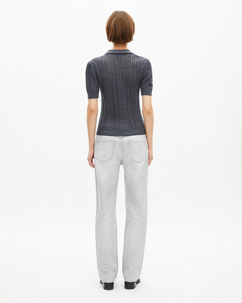 GREY MERINO WOOL SHORT-SLEEVE SWEATER 3