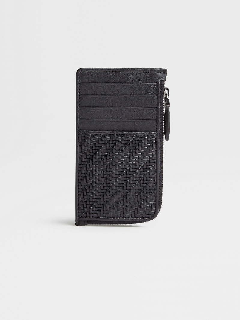 BLACK PELLETESSUTA™ ZIPPER CARD CASE 10 CC 1