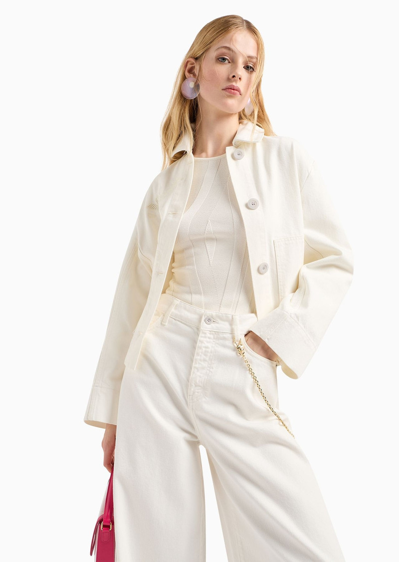 J1C Medium-high rise, wide-leg jeans in cotton drill with embroidery 5