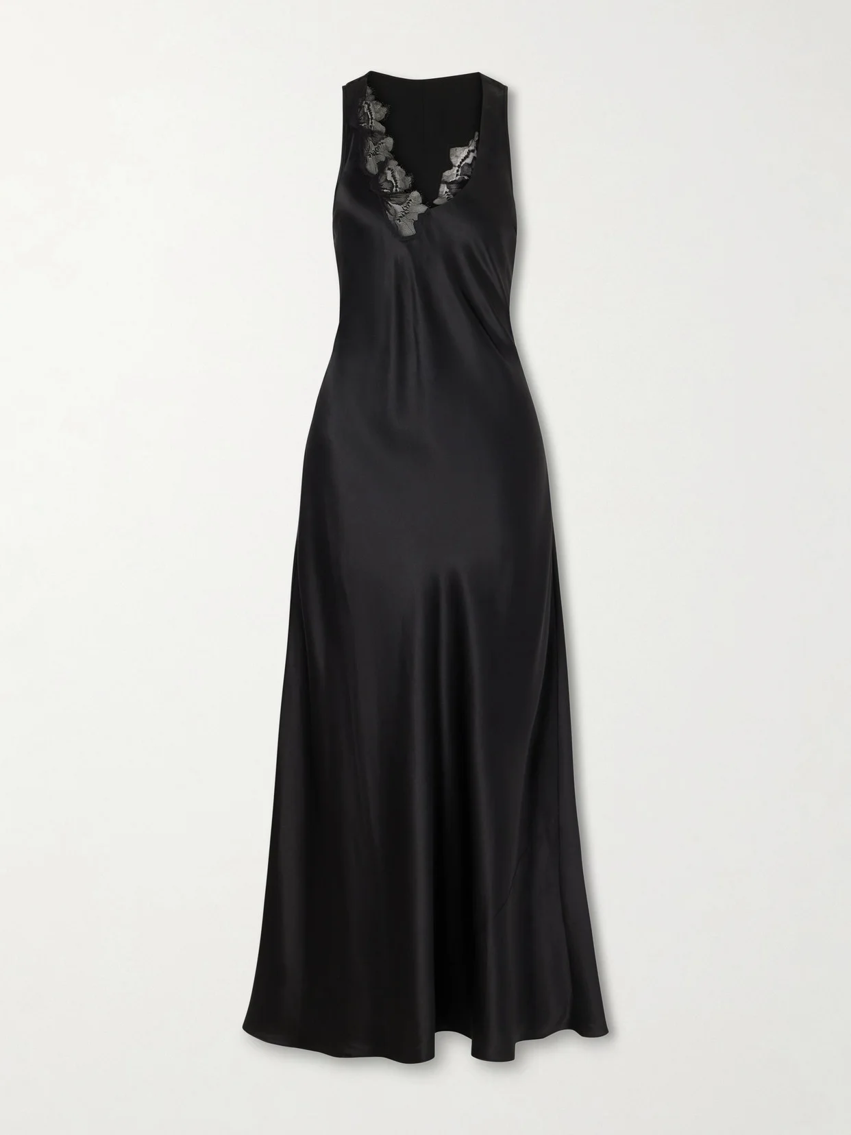 Montparnasse Lace-trimmed Silk-satin Gown - 1