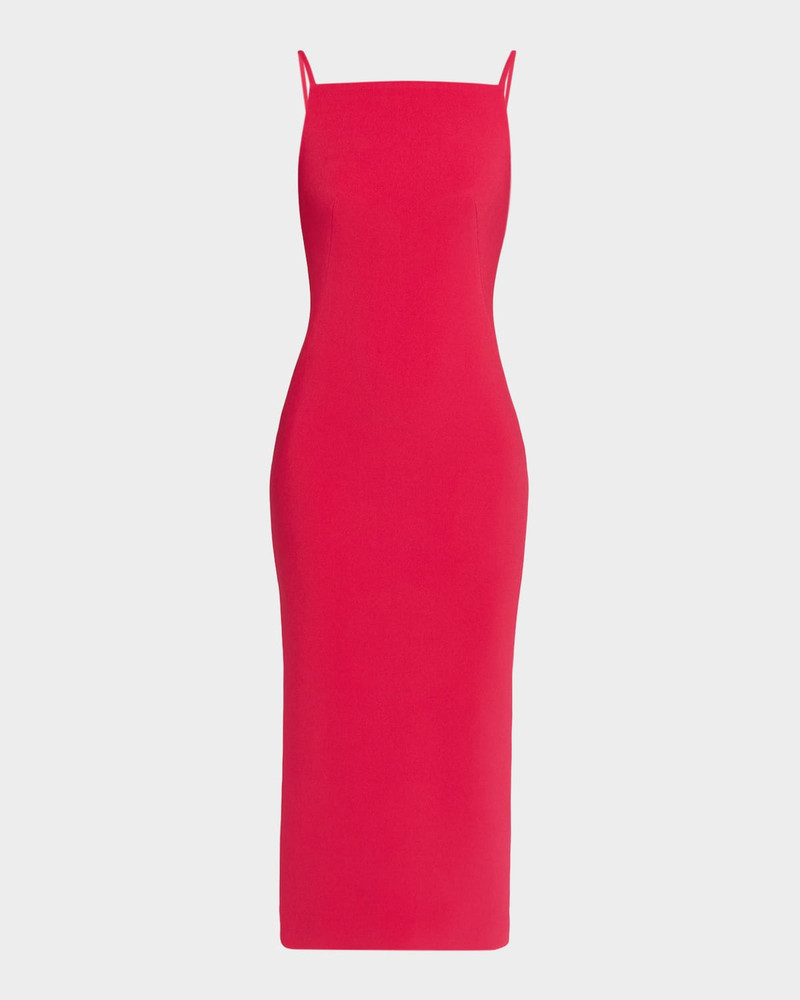 Sliced Square-Neck Sleeveless Midi Dress 1