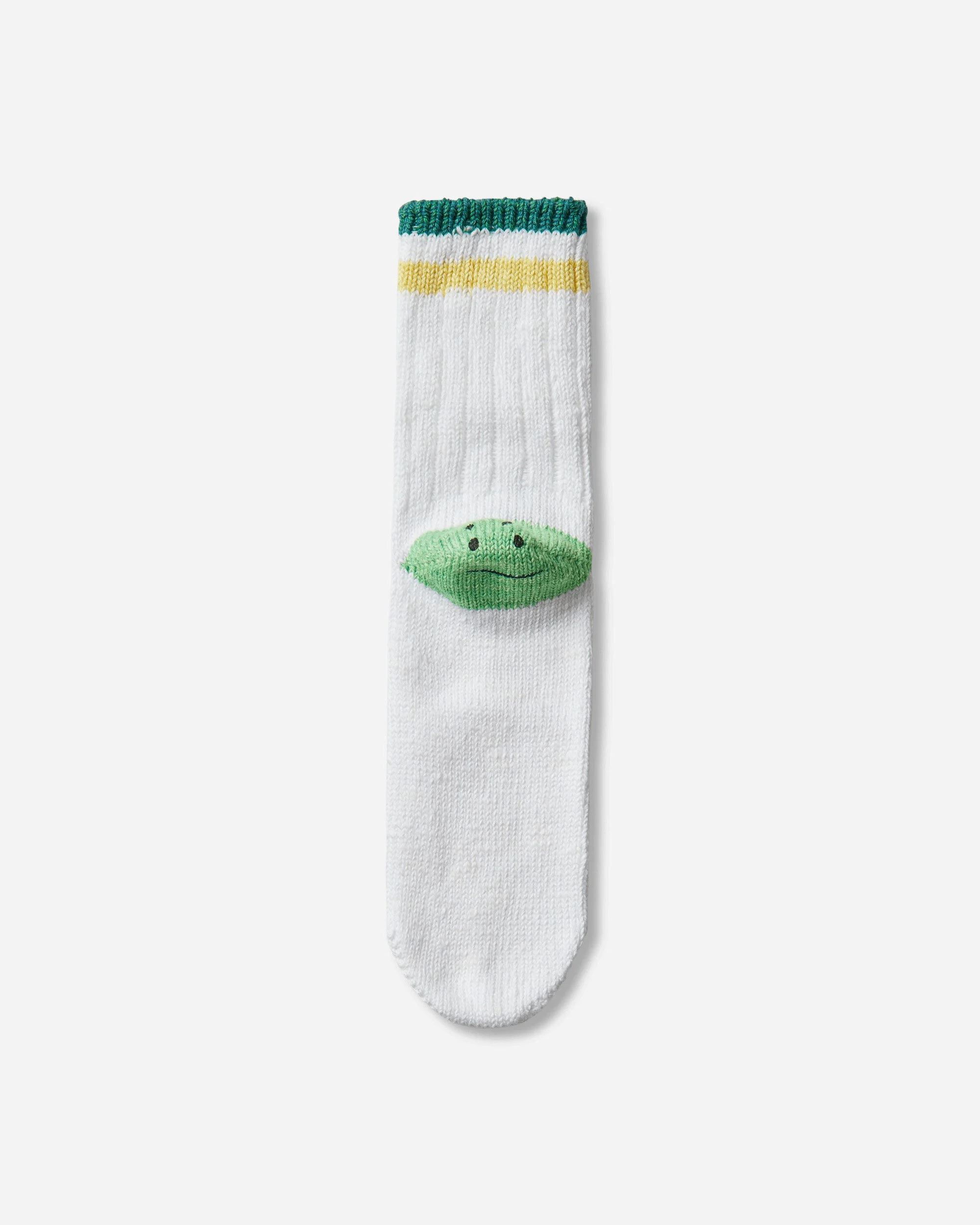 60 Yarns Ivy Rainbowy Happy Heel-Hold Socks White / Green - 1