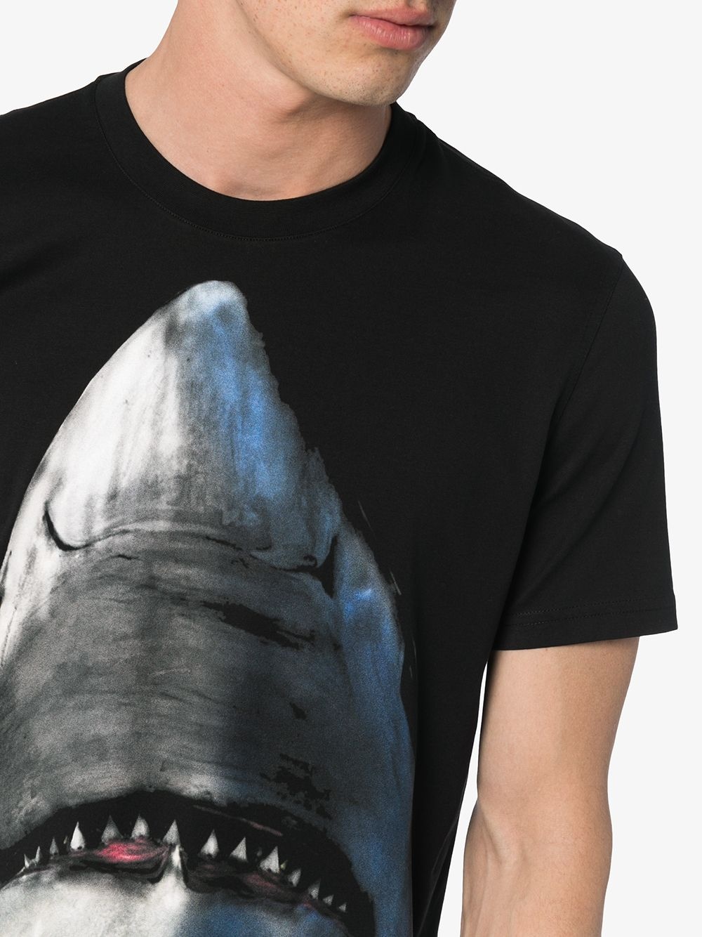 shark print cotton short sleeve t shirt - 5
