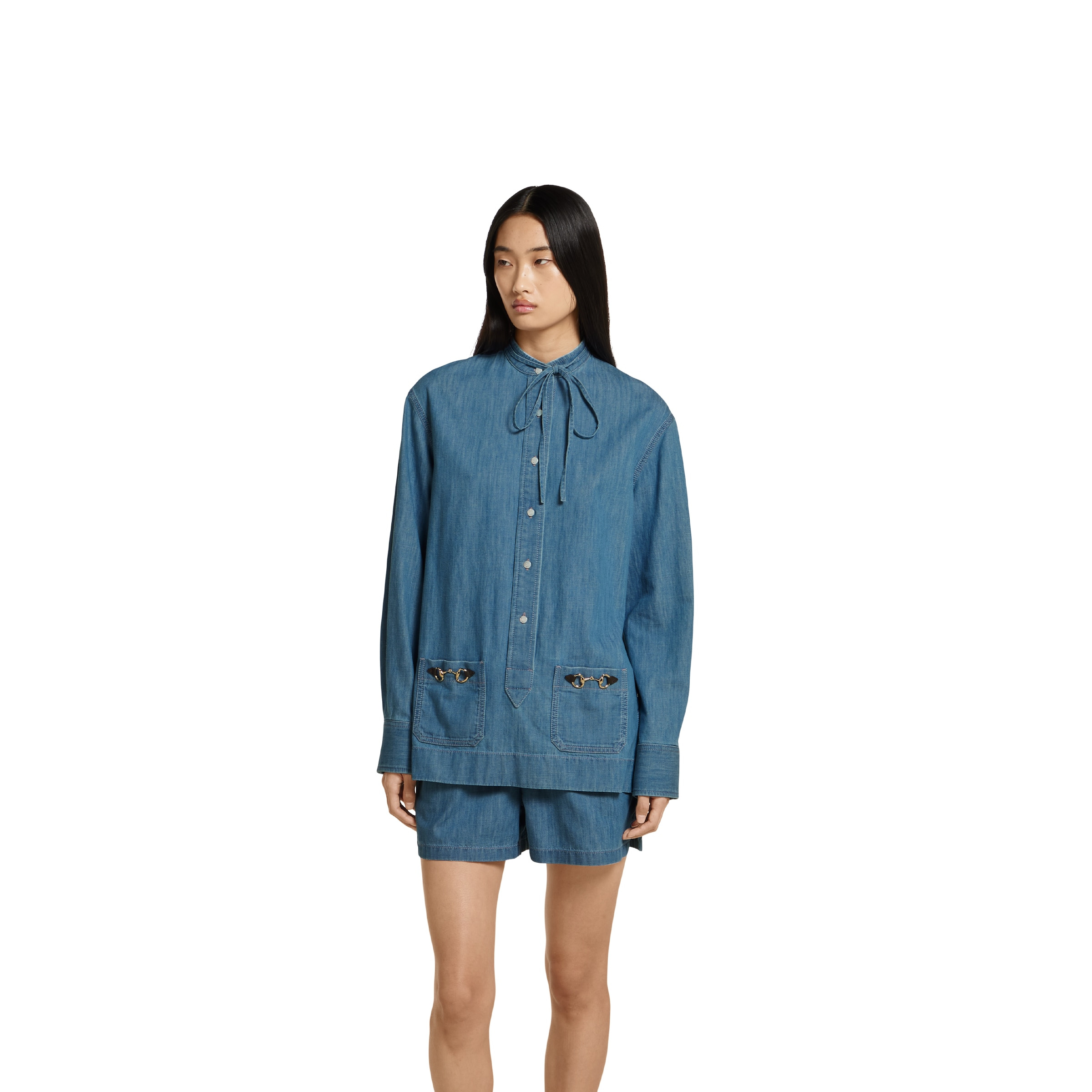 Denim shirt with Horsebit - 3