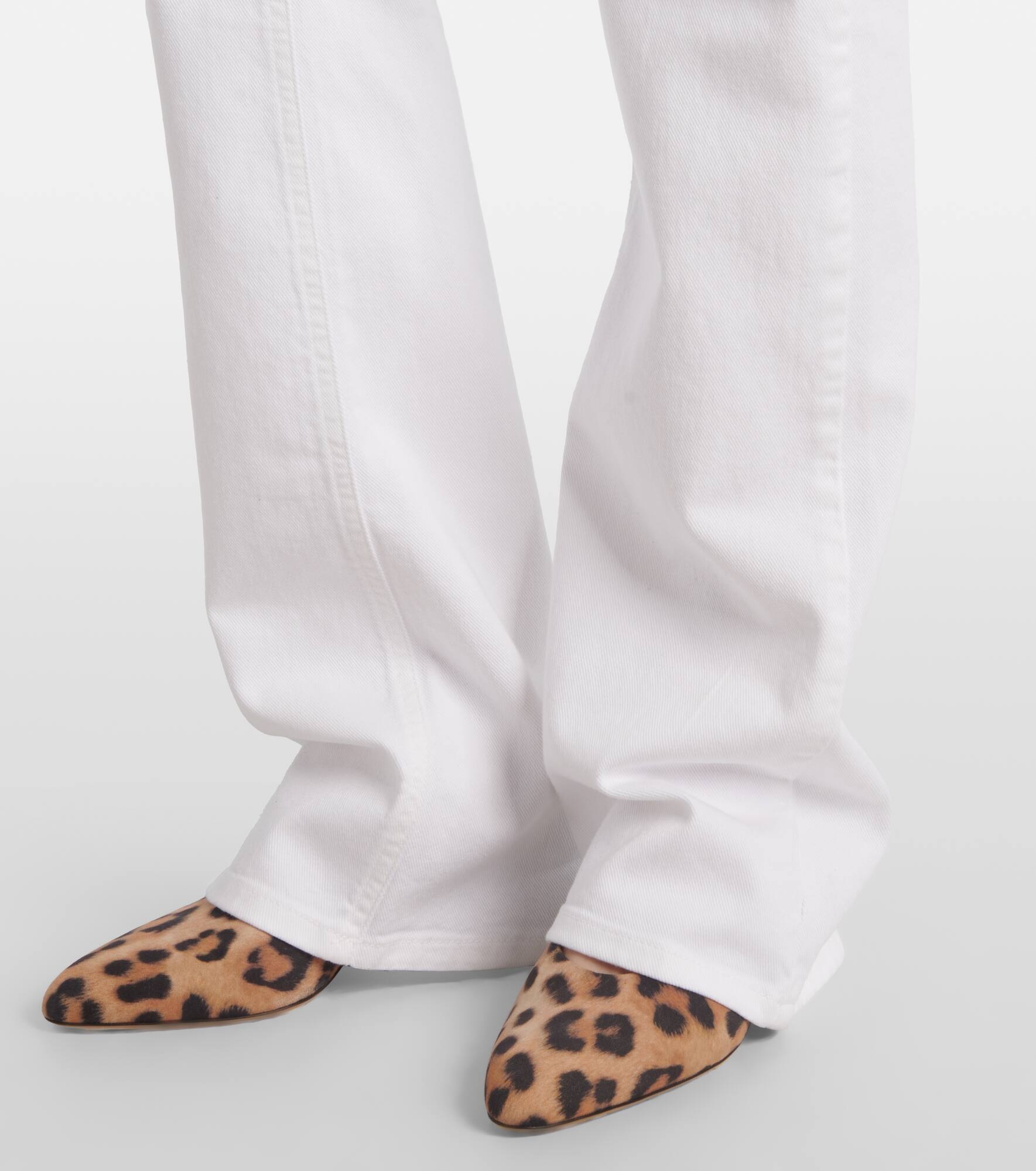 Chain-detail high-rise bootcut jeans - 5