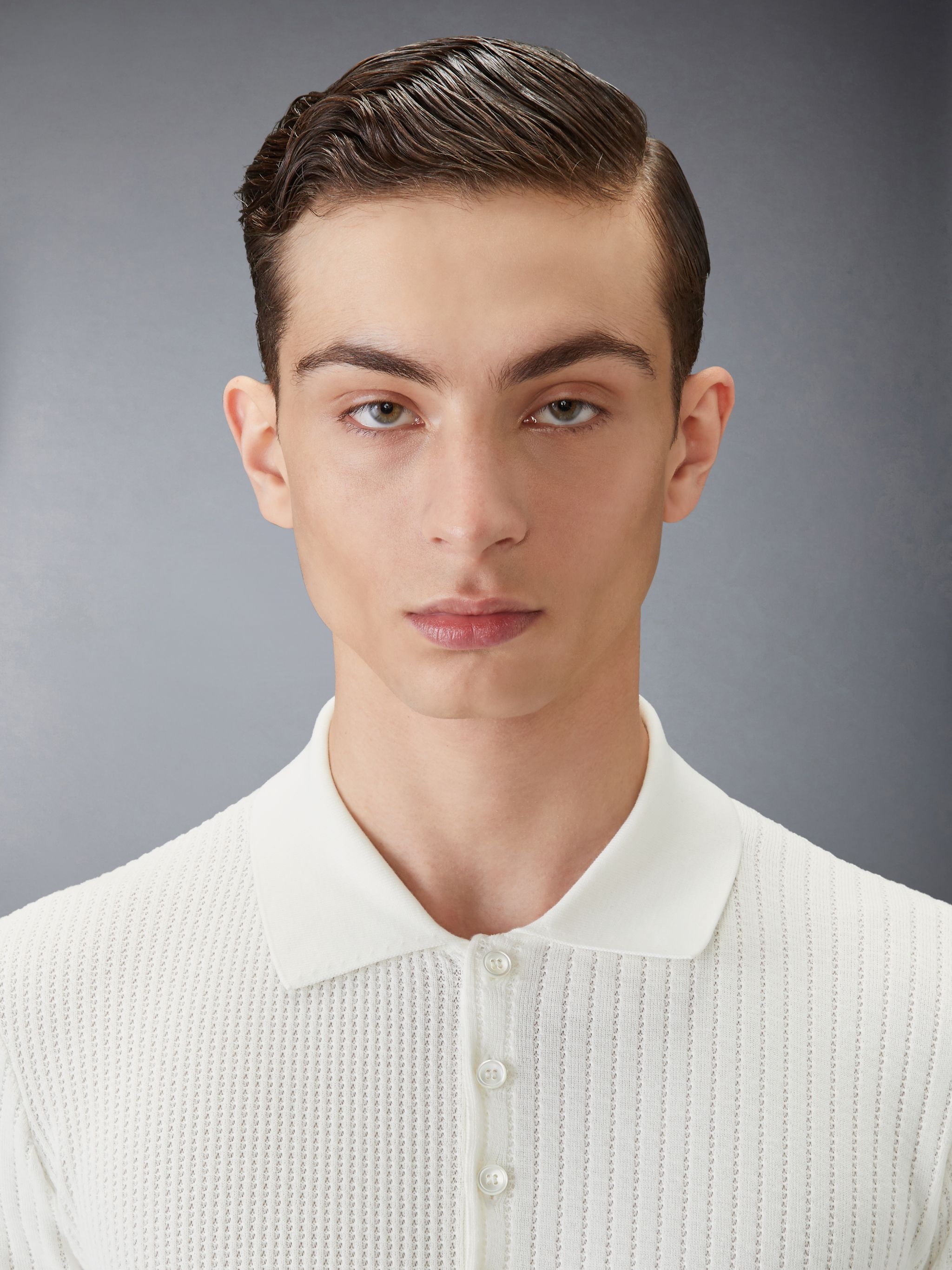 Half & Half Cotton 4-Bar Relaxed Fit Polo - 4
