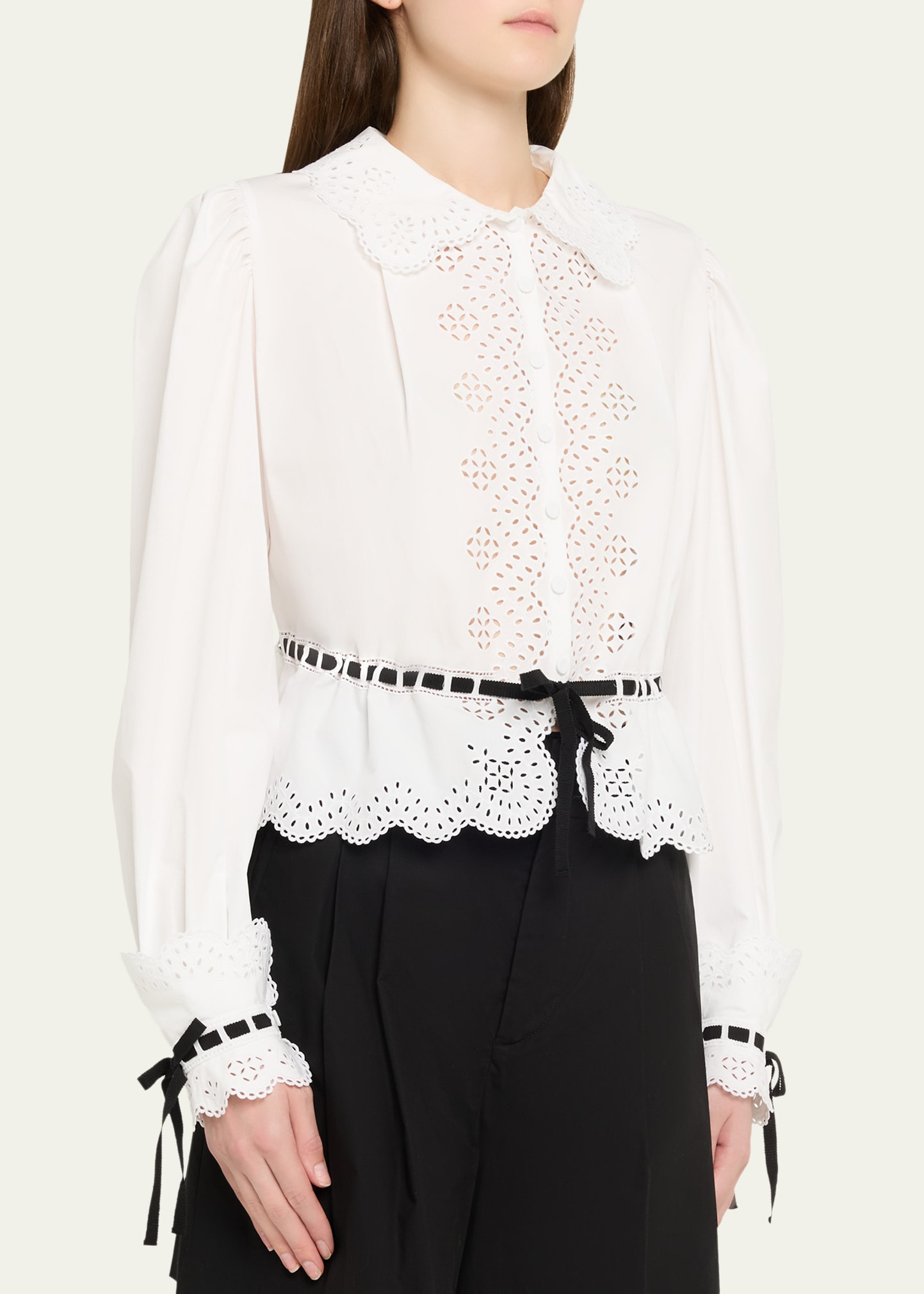 Eyelet-Embroidered Poplin Shirt - 4