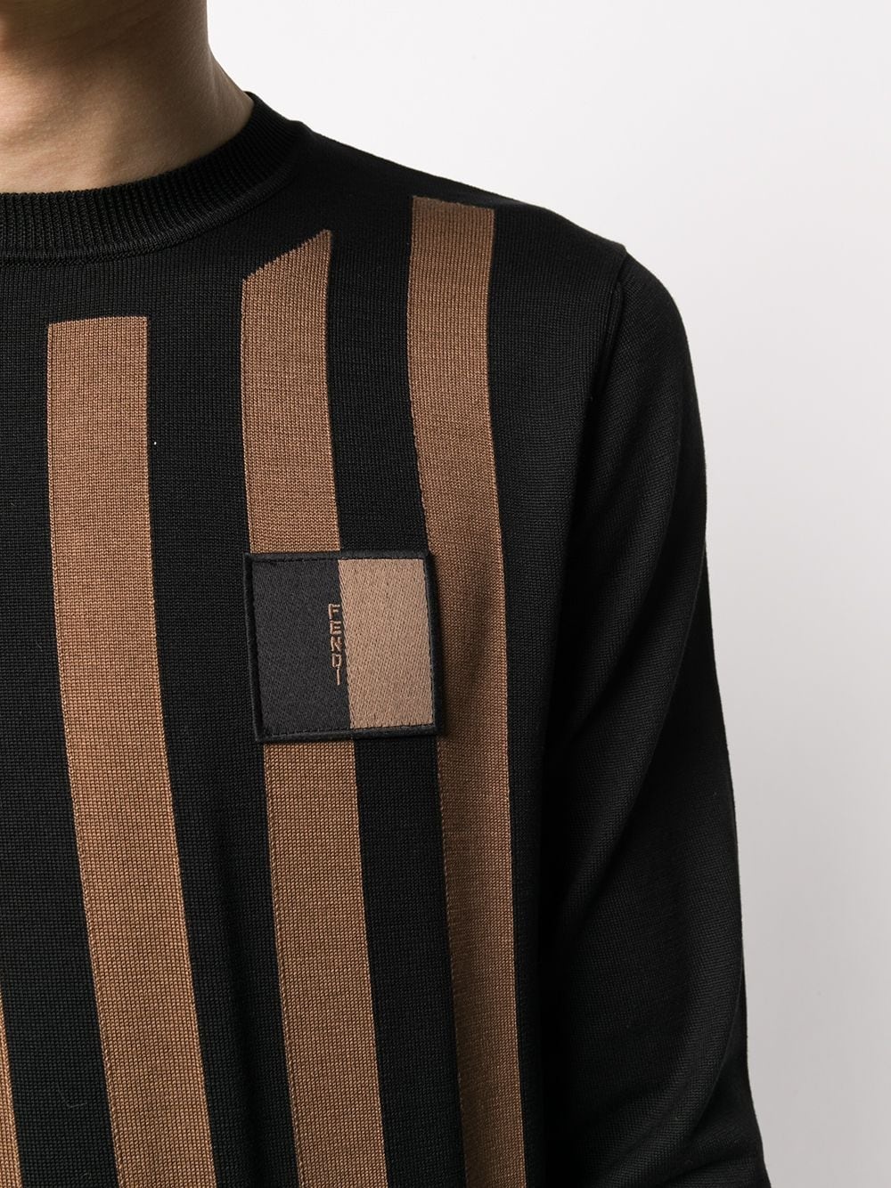 striped logo patch jumper - 5