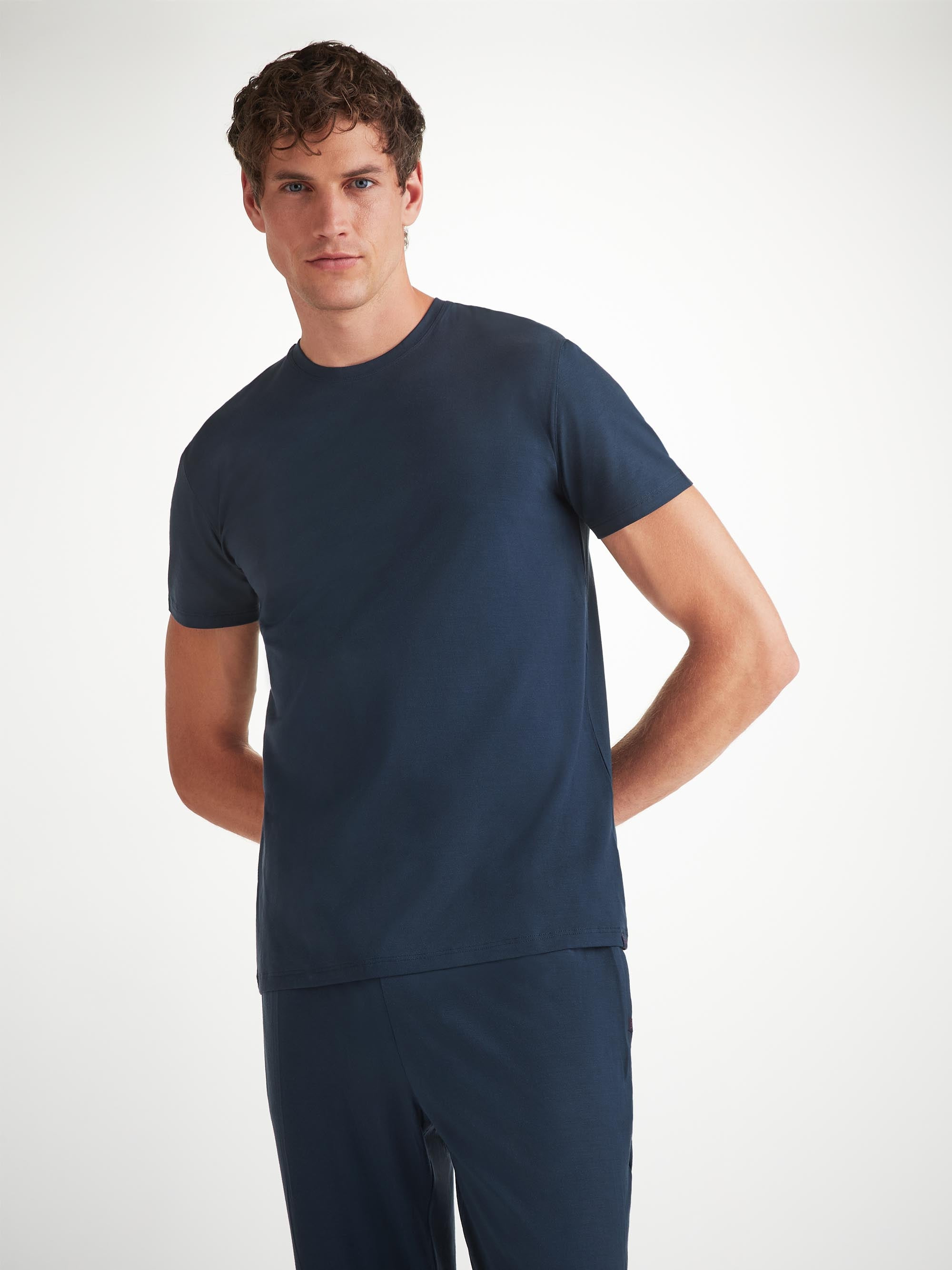 Men's T-Shirt Basel Micro Modal Stretch Navy - 7
