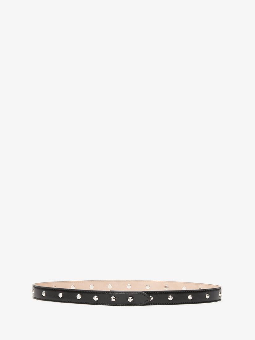 Women's Single Studded Belt in Black - 3