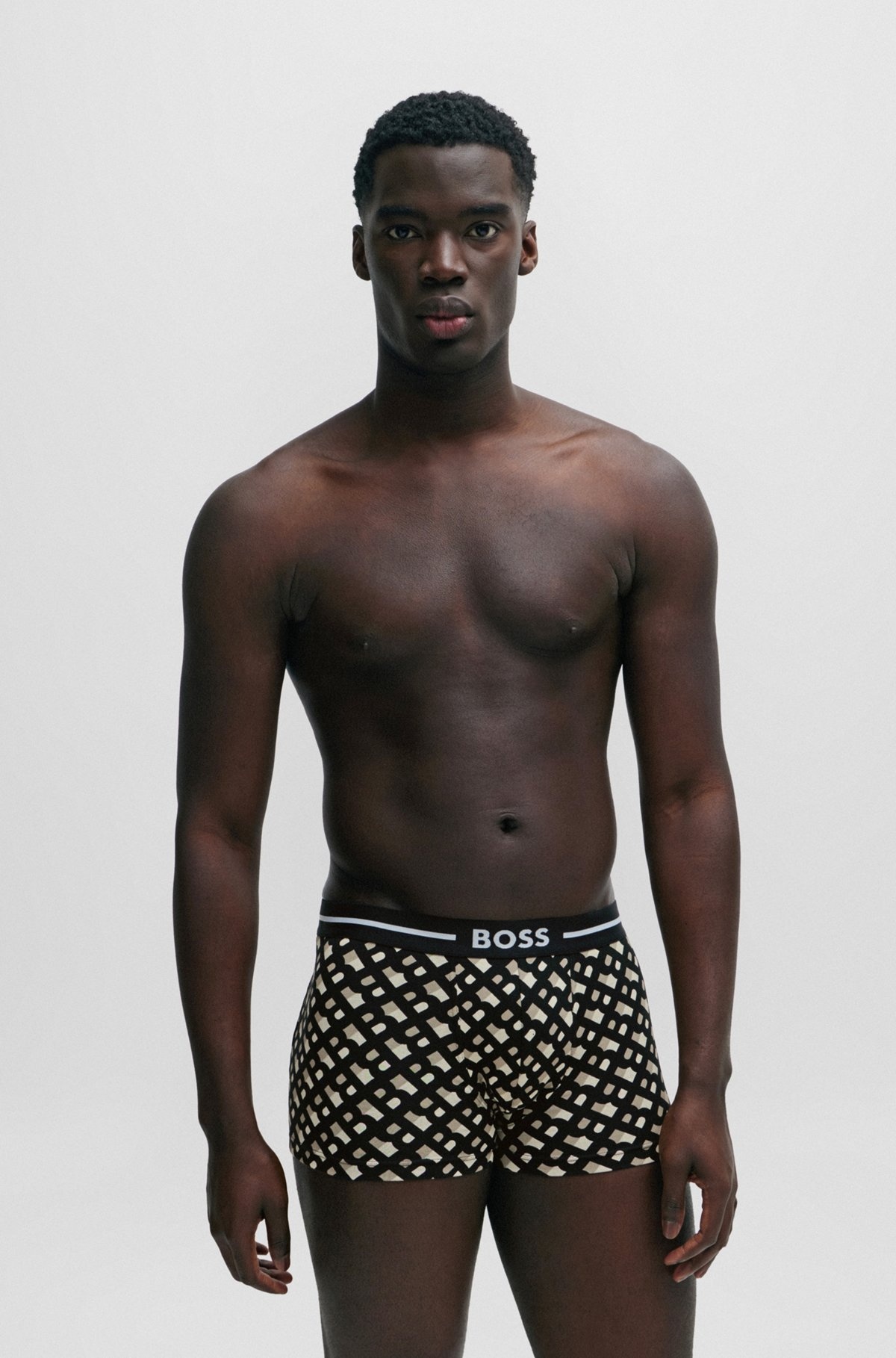 THREE-PACK OF STRETCH-COTTON TRUNKS WITH LOGO WAISTBANDS - 2