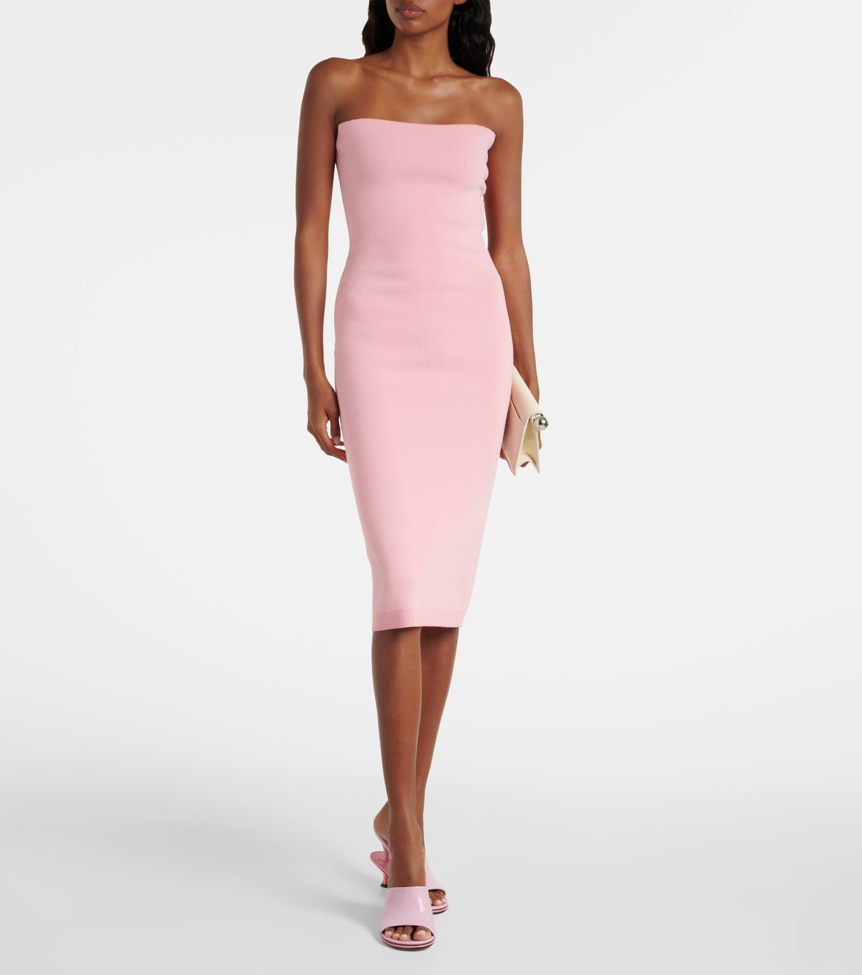 Sera strapless piqué midi dress - 2