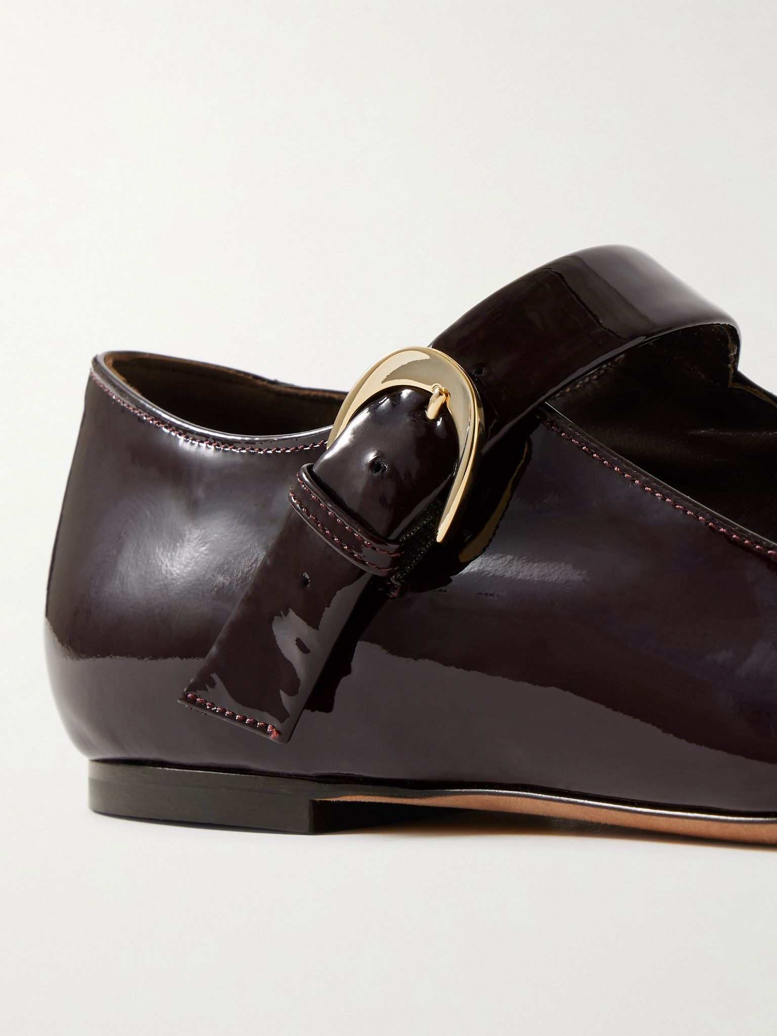Tramonto patent-leather Mary Jane ballet flats Burgundy - 4