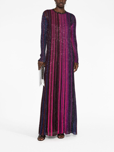 Missoni sequin-embellished pleated maxi dress outlook