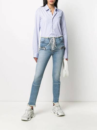 Unravel mid-rise laced skinny jeans outlook