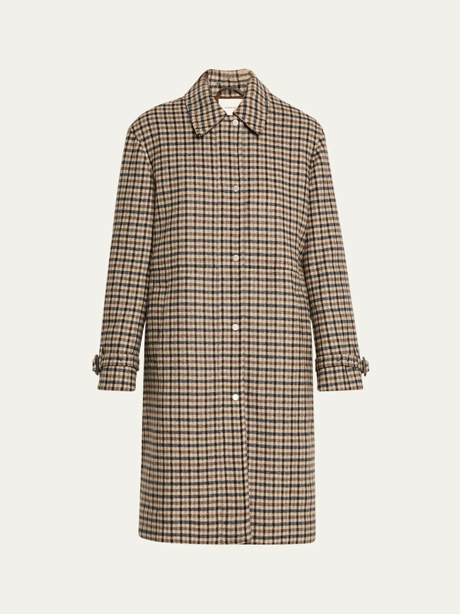 Plaid Car Coat - 1
