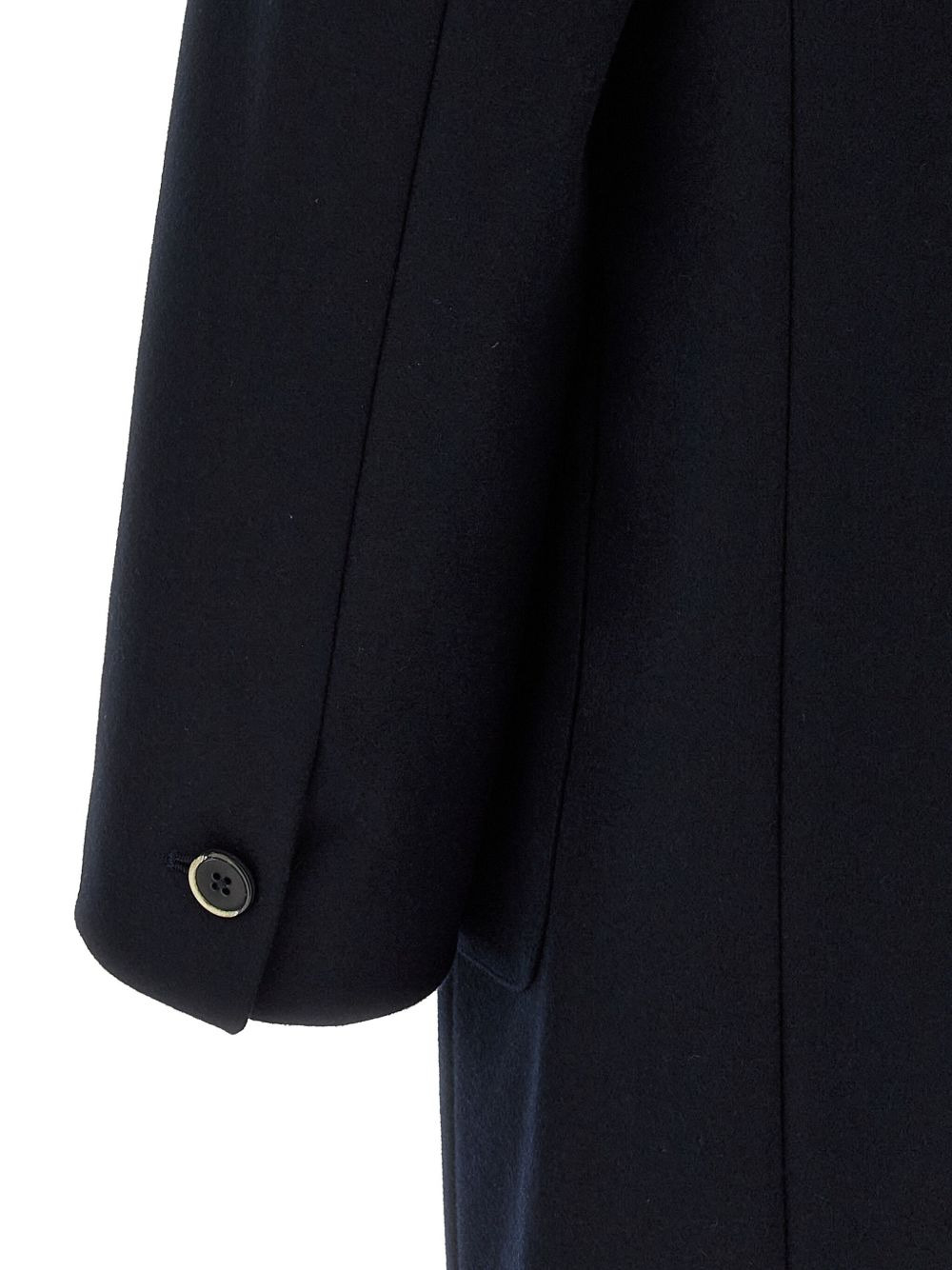 notched-lapel wool-blend coat - 3