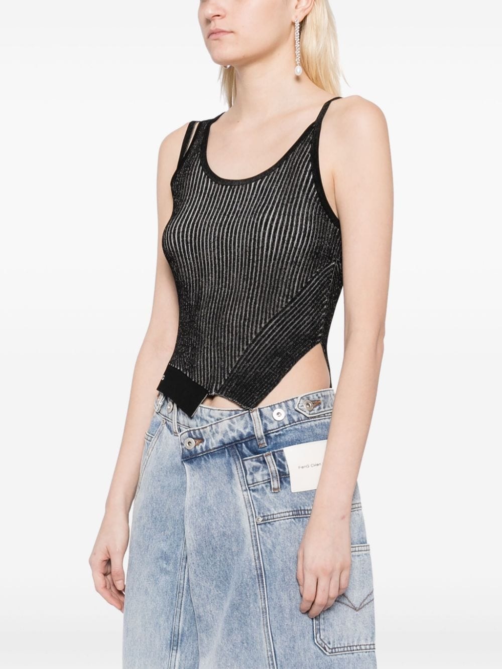 asymmetric vest top - 3