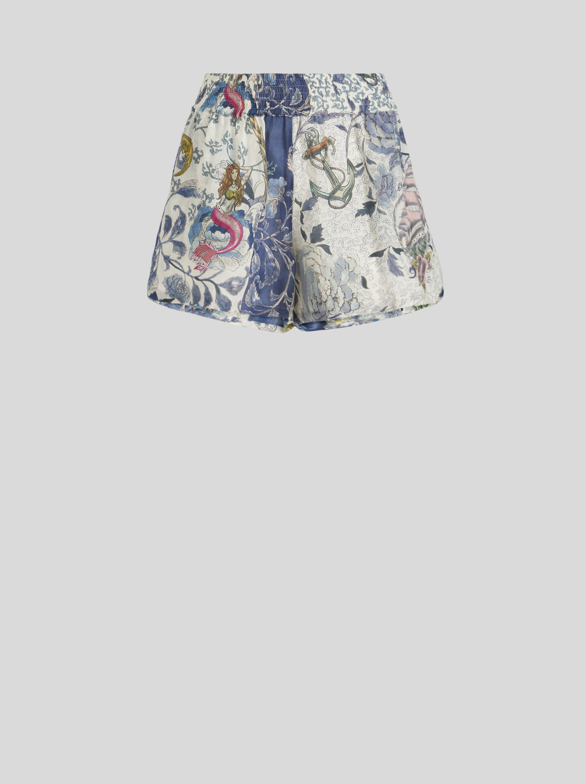 SHORTS IN RAMIE WITH OLD SCHOOL TATTOO PRINT - 1