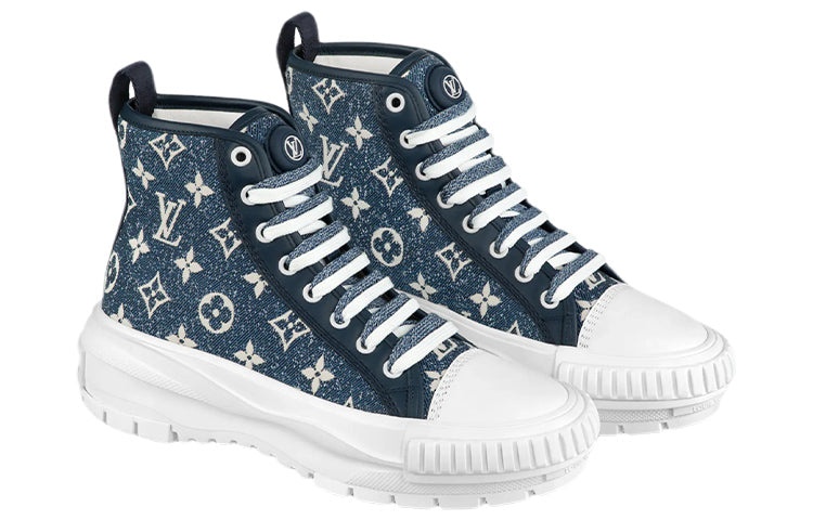(WMNS) LOUIS VUITTON Squad Ankle Sneakers 'Denim with Monogram' 1A9S12 - 2