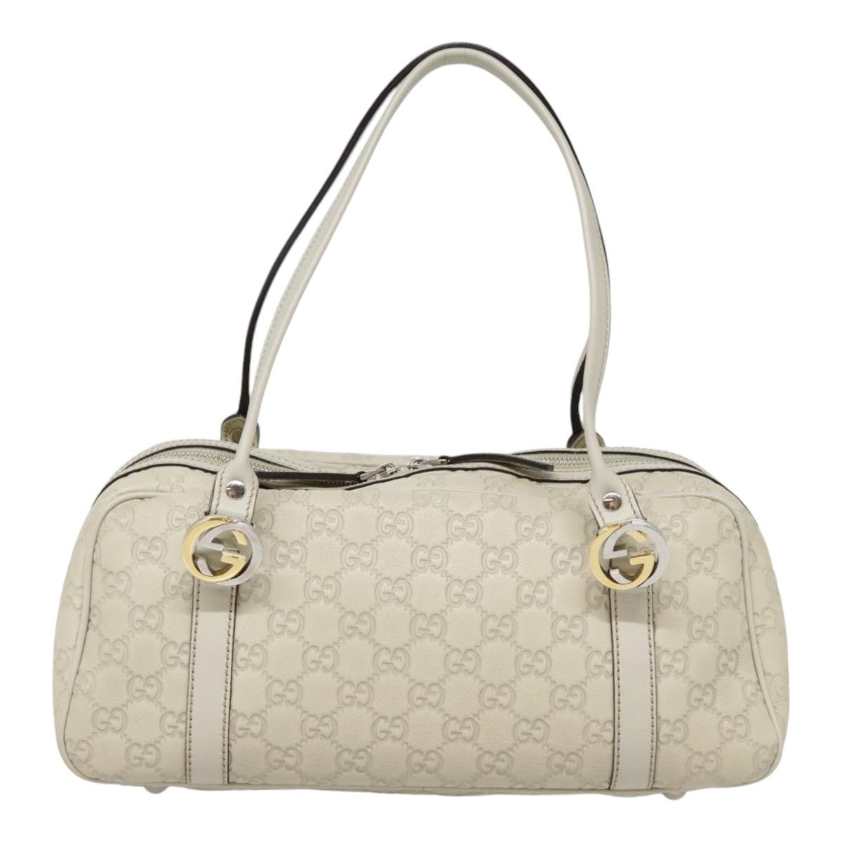 GUCCI Guccissima GG Twins Hand Bag Leather White - 3