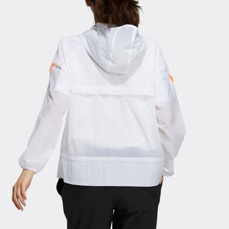 (WMNS) adidas Woven Sports Hooded Jacket White GP0670 - 4