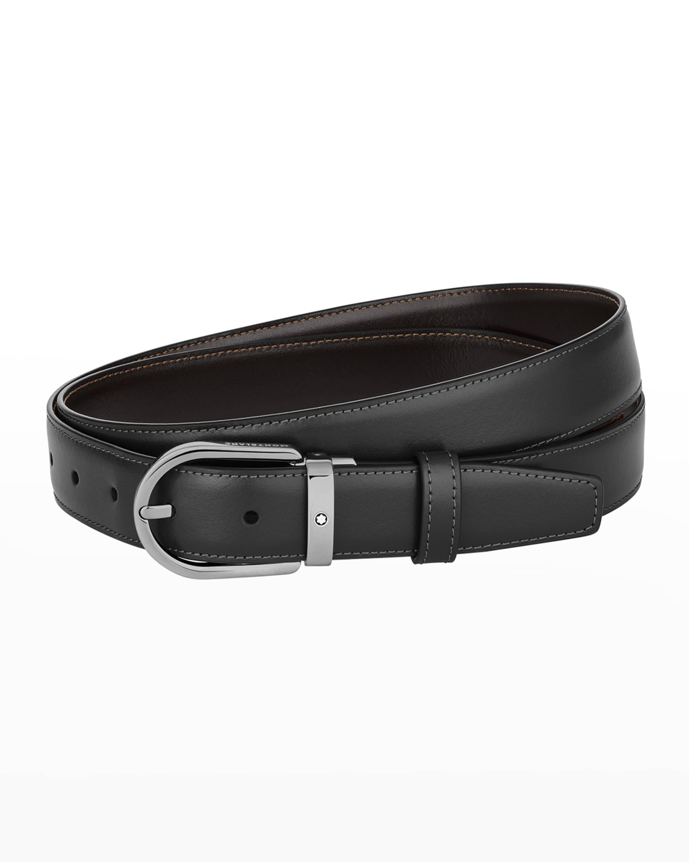 Men's Horseshoe Reversible Leather Belt - 1