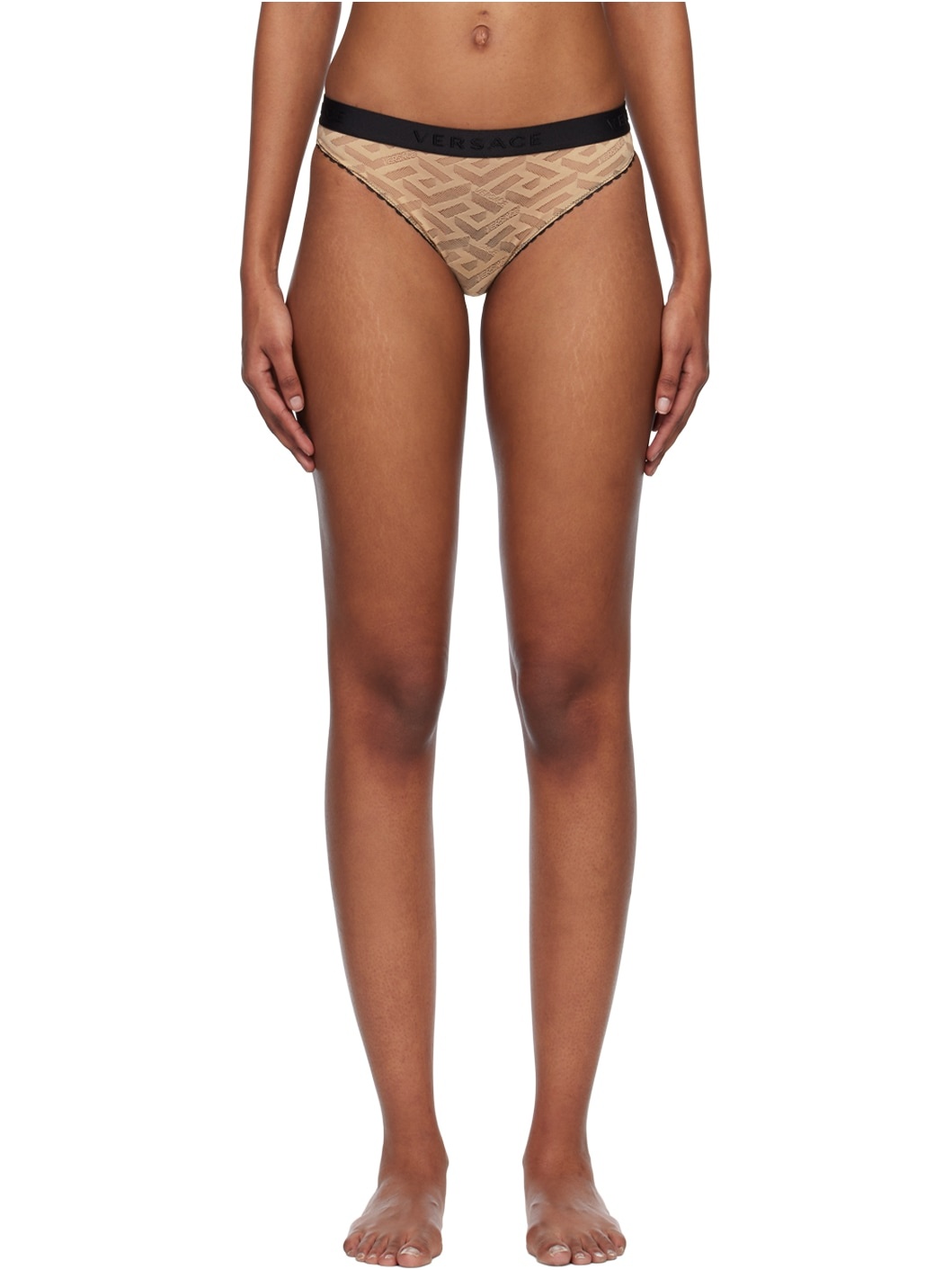 Beige 'La Greca' Briefs - 1