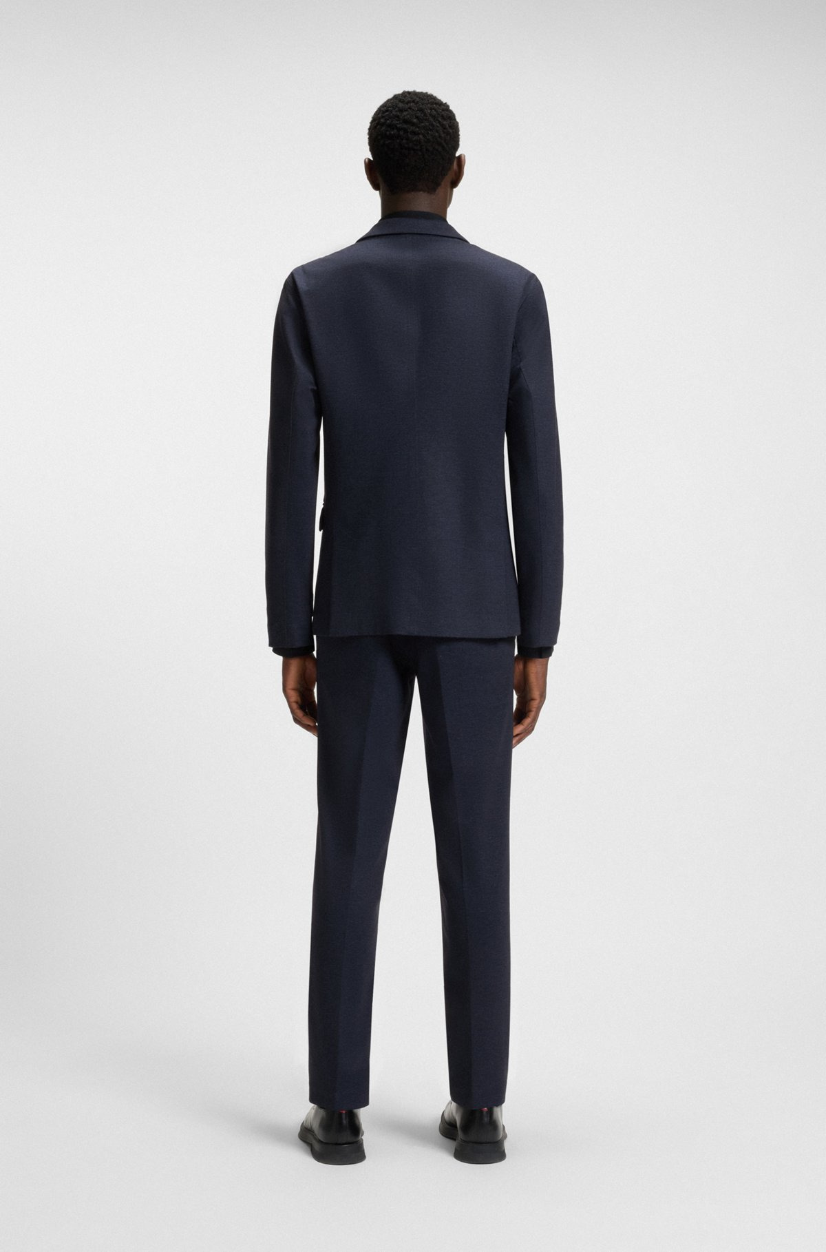 SLIM-FIT BLAZER IN TWILL-PRINT JERSEY - 4