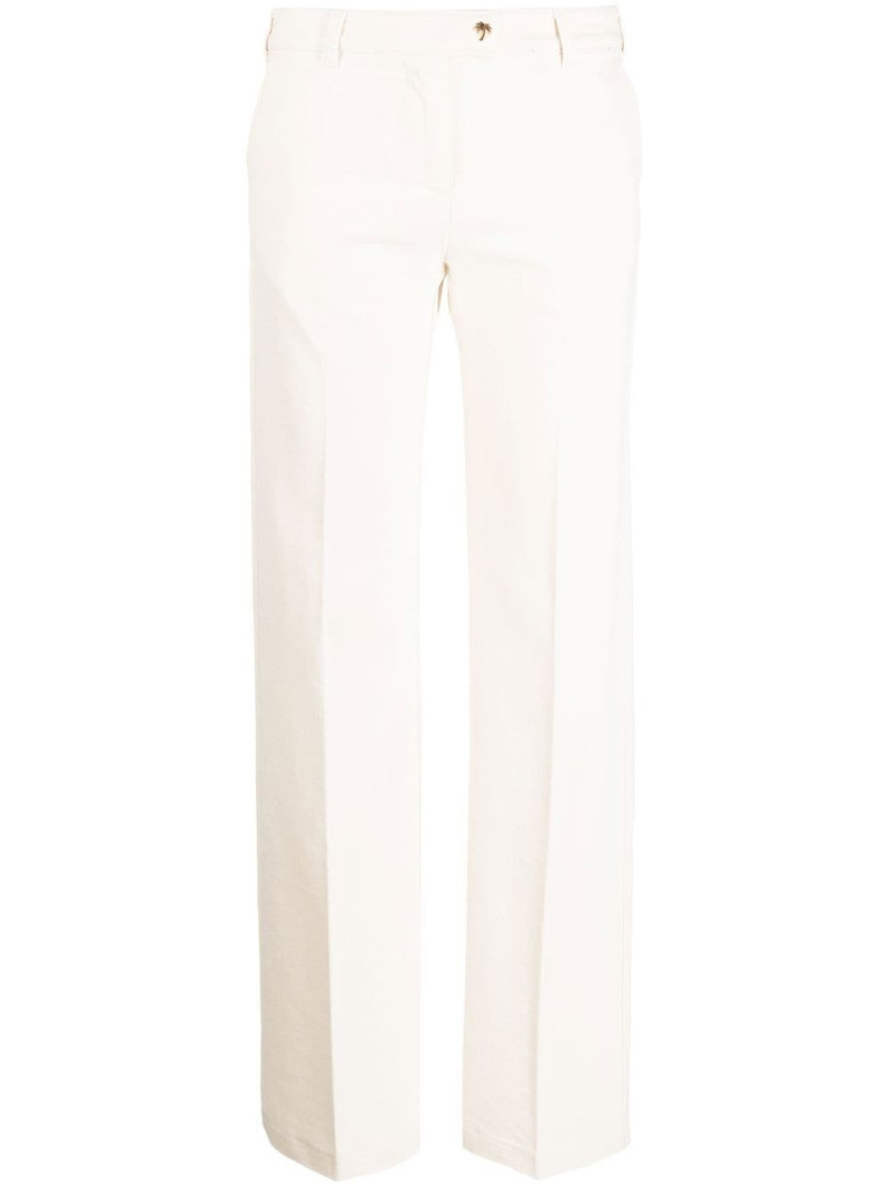 logo-plaque flared jeans 1