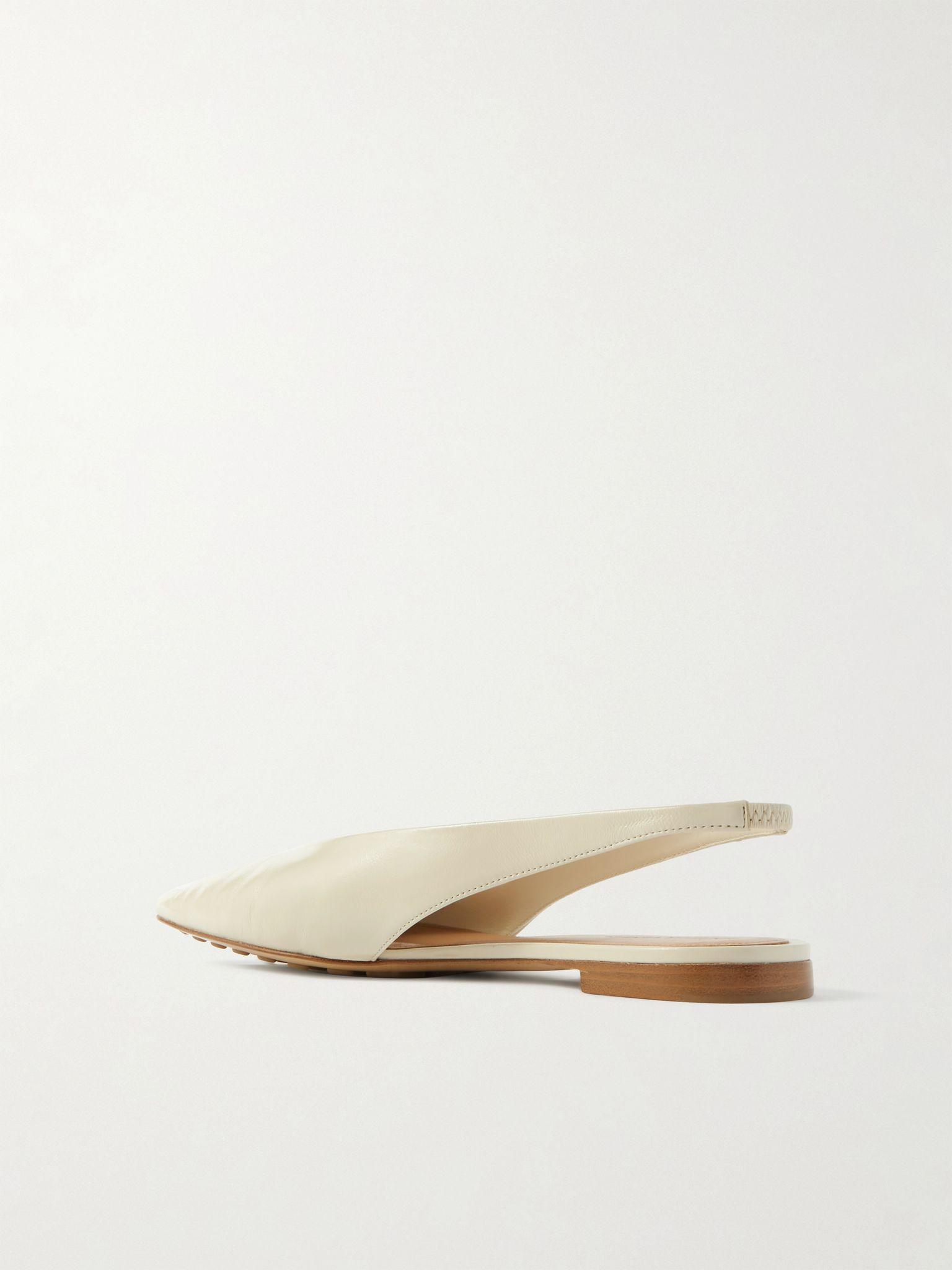 Sofia leather slingback point-toe flats Cream - 3