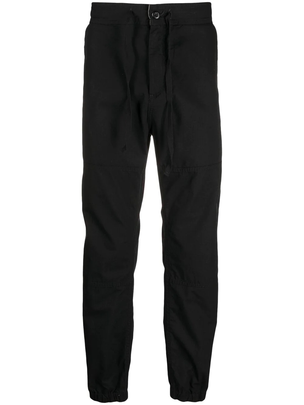 drawstring-waist cotton trousers - 1