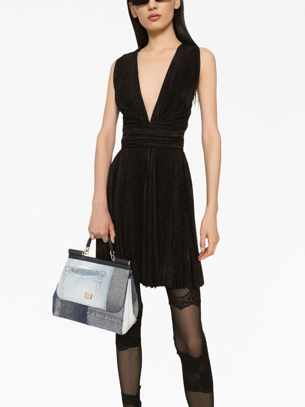 plissé halterneck minidress - 5