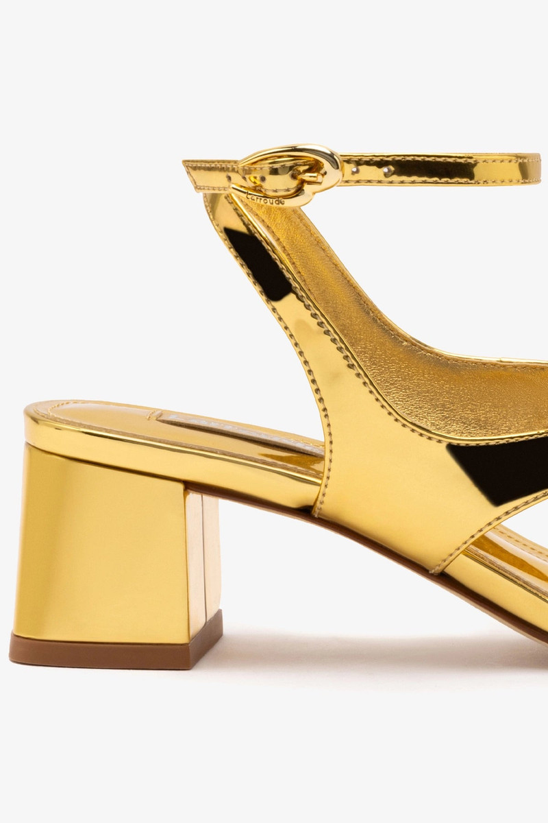 Gaia Block Sandal In Gold Specchio 4