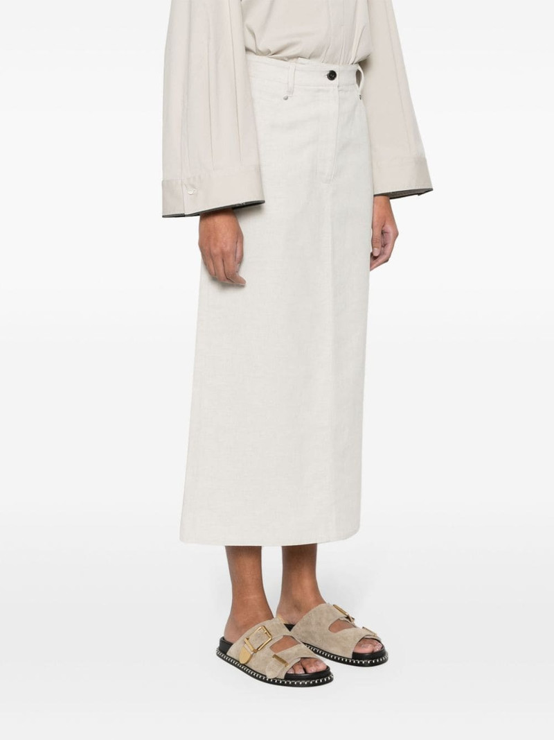 linen-blend straight skirt 3